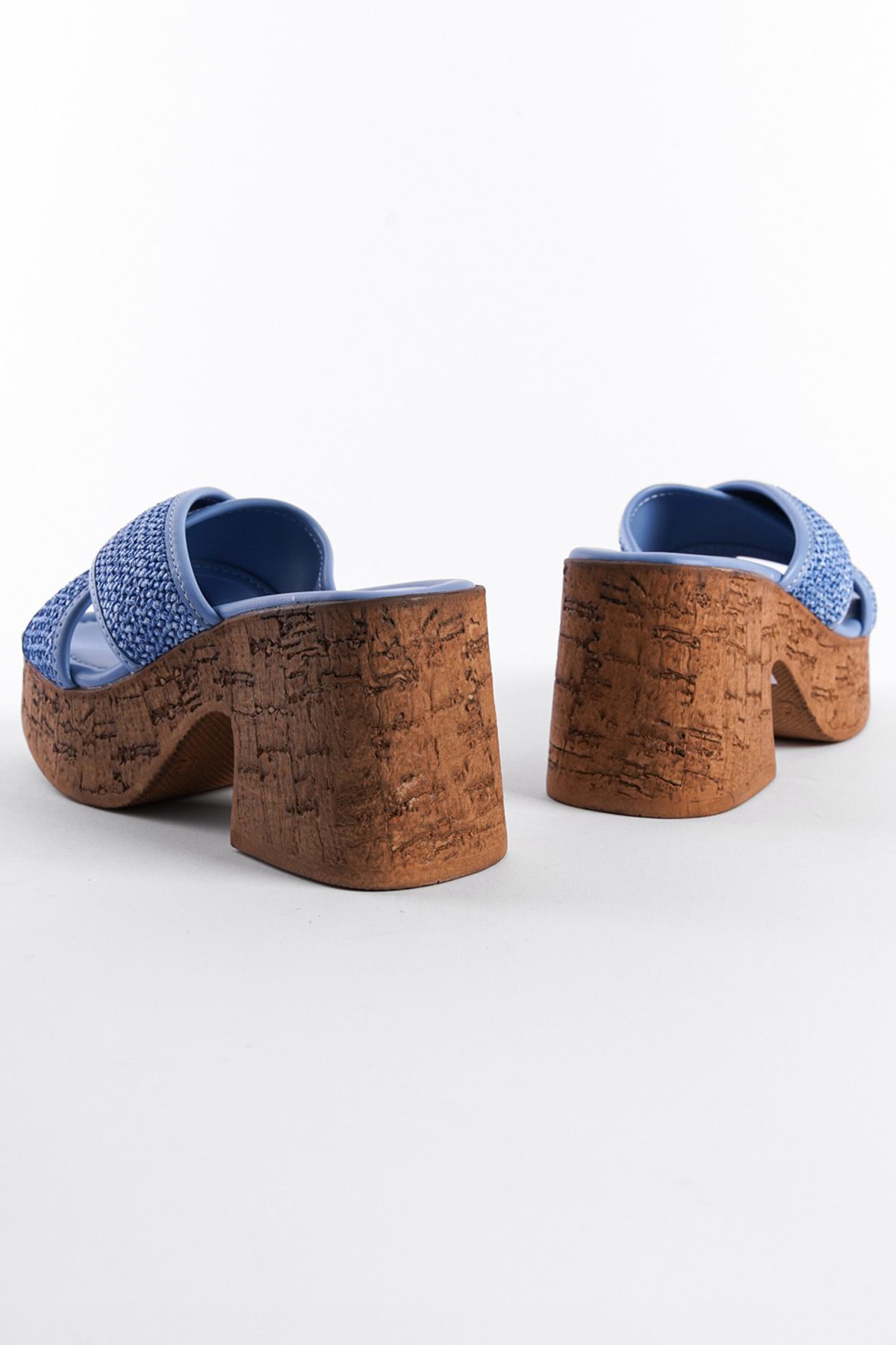 دمپایی سبز زنانه سکوهای قارچ مبتنی بر Wicker Cross Band Dlippers Capone Outfitters