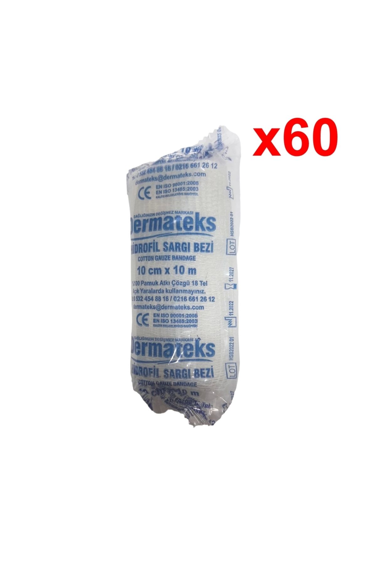 Dermateks Hidrofil Sargı Bezi 10 Cm X 10m - 60 Adet - 1 Paket