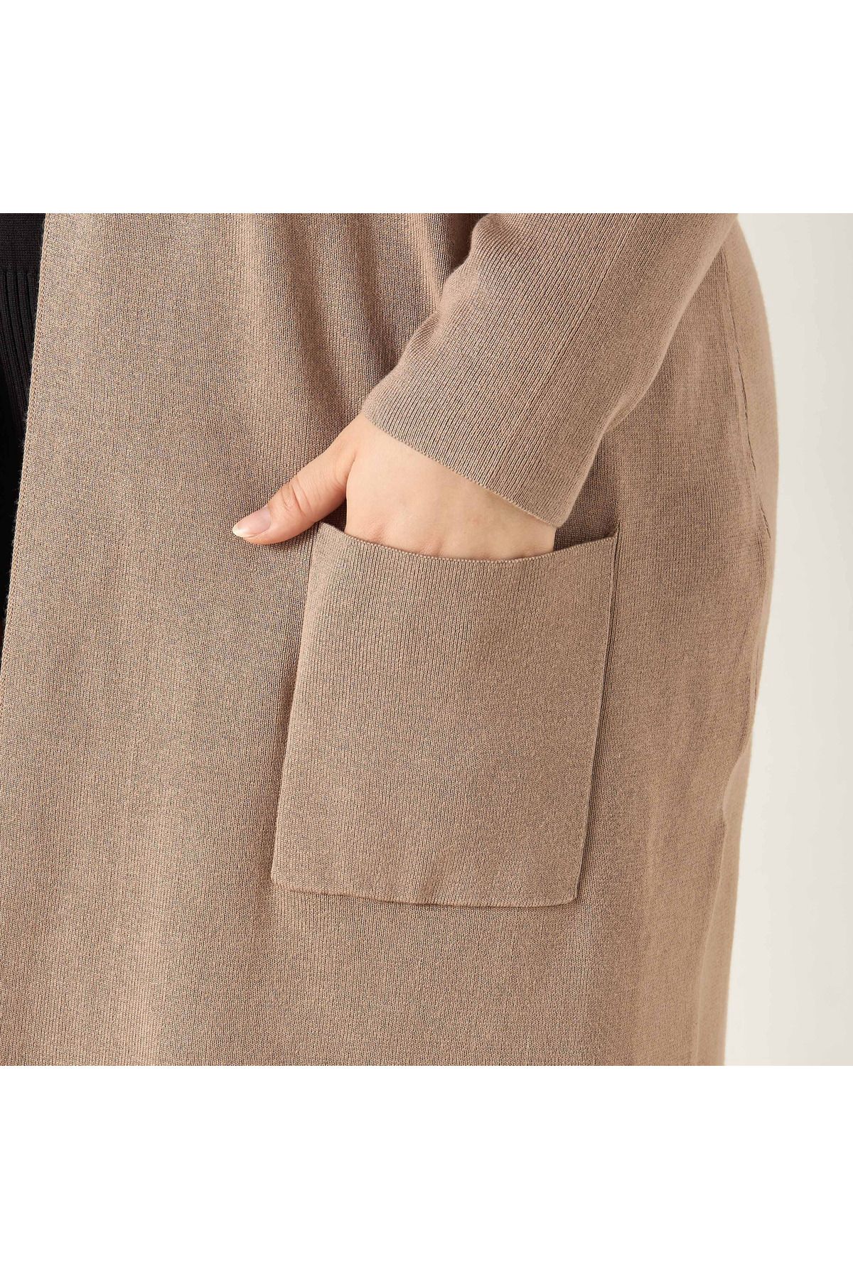 Ulla Popken-Plus Size Ulla Popken Solid Cardigan with Pockets 4