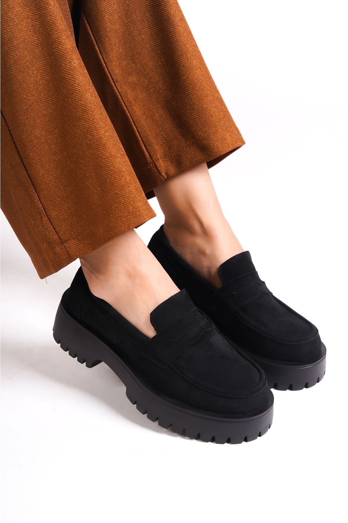 لوفر مشکی زنانه Trak Base Loafer اورجینال Capone Outfitters