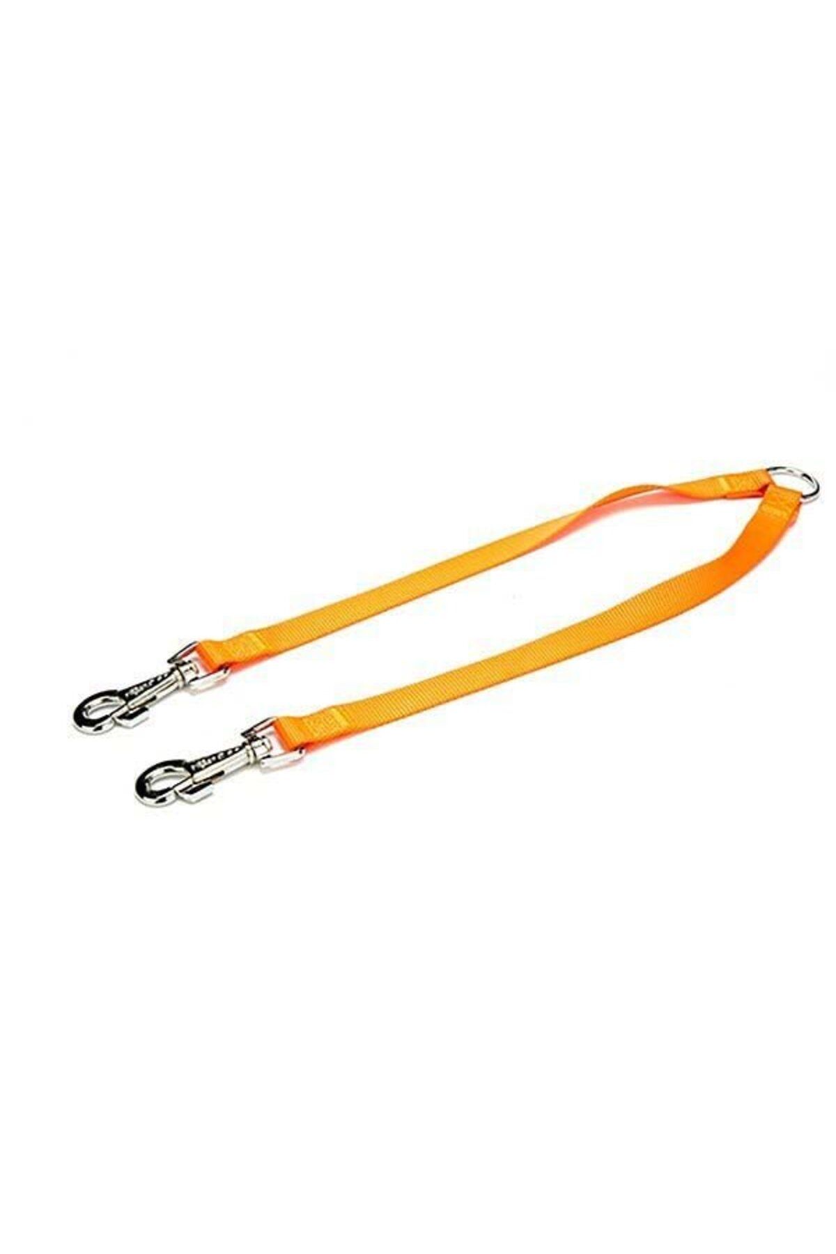 O Dog Doggie Dokuma Çift Köpek Gezdirme Tasma Aparatı Medium Turuncu 2x60-60 Cm - DCG20MORANGE - Petshopun