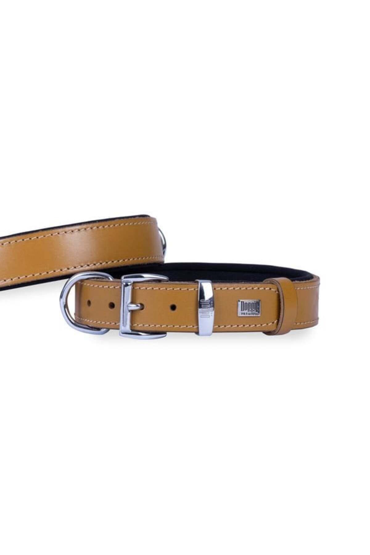 O Dog Doggie Konfor Deri Köpek Boyun Tasması Medium Camel 2.5x37-45 Cm - Petshopundan