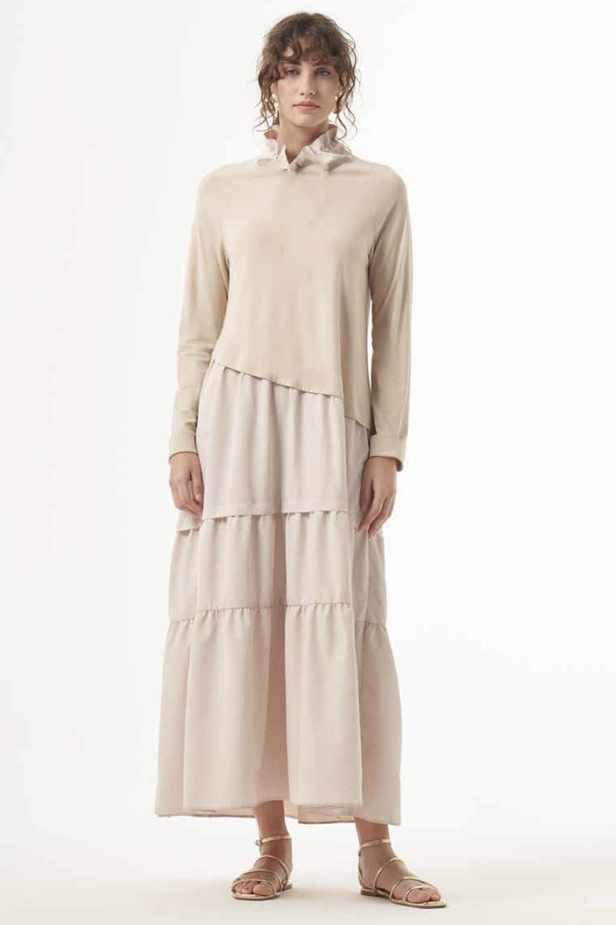 Nuss-Modest Dress - Beige - Maxi 1