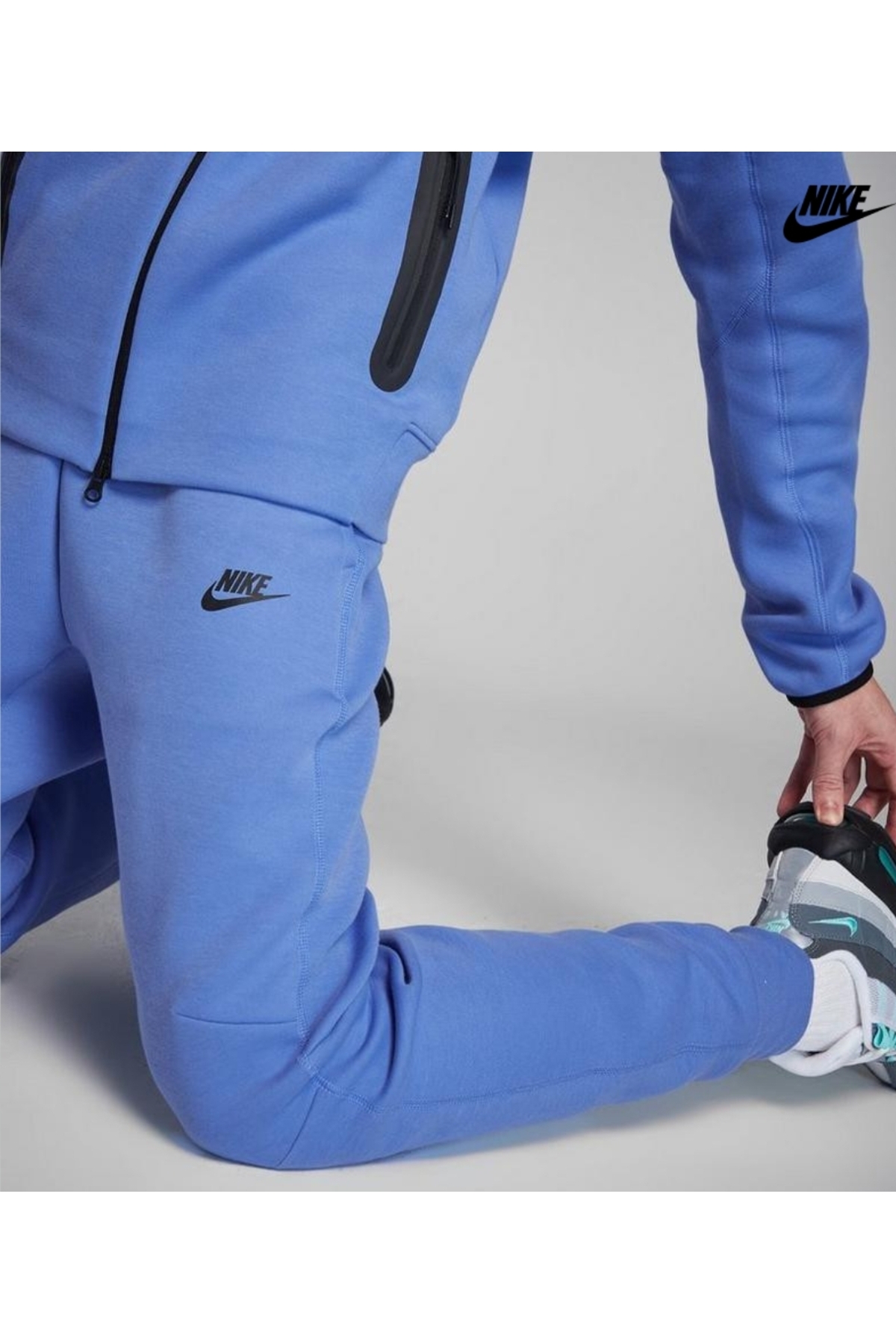 nike tech fleece stone blue joggers