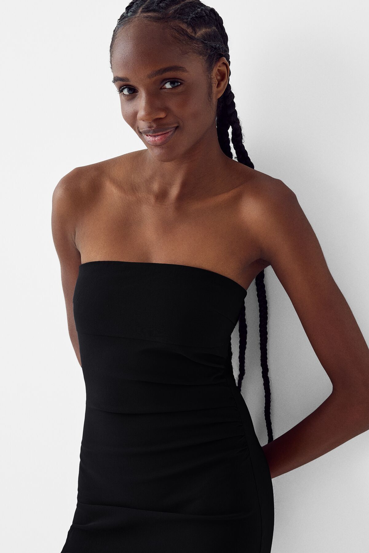 Bershka-Bandeau neckline midi dress 6