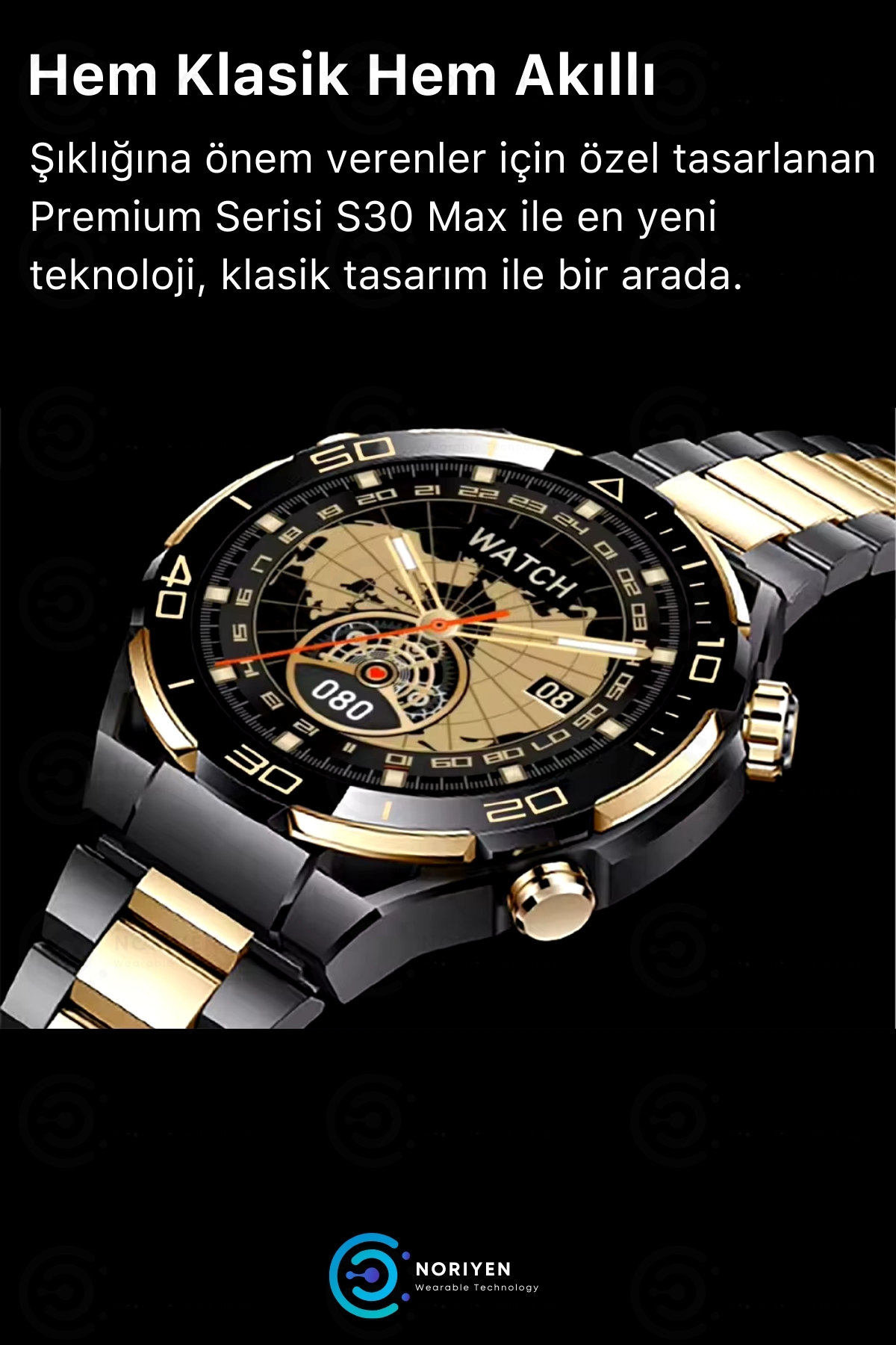 Premium Serisi 1.62 İnç Büyük HD Ekran Spor Sağlık Sensörlü iOS Android Uyumlu S30 Max Akıllı Saat