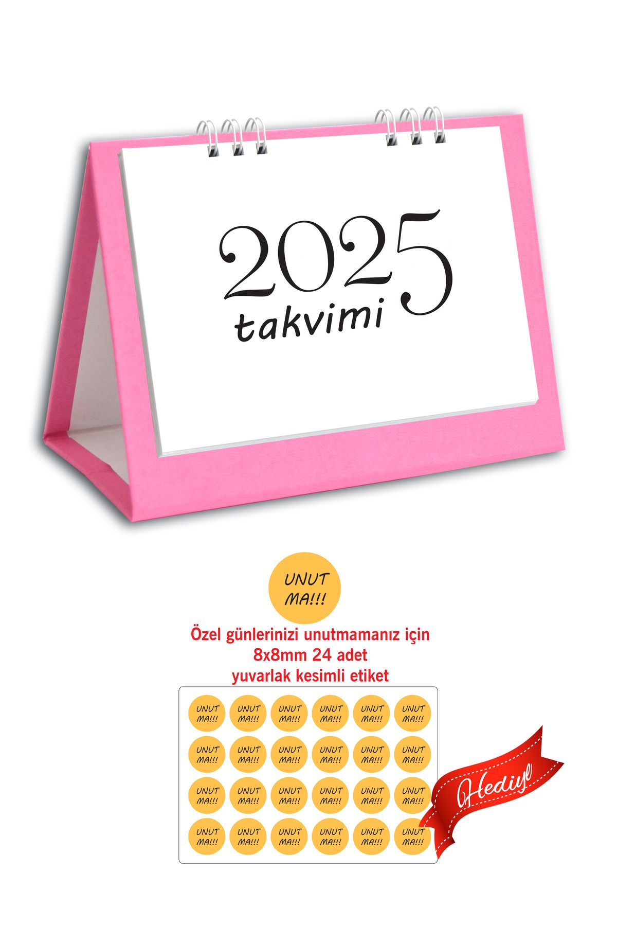 cabuk baskı 2025 Takvim, 2025 Güzel Sözler Masa Takvimi 2025 Üçgen Takvim, 2025 Spiralli Masa Takvimi Pembe