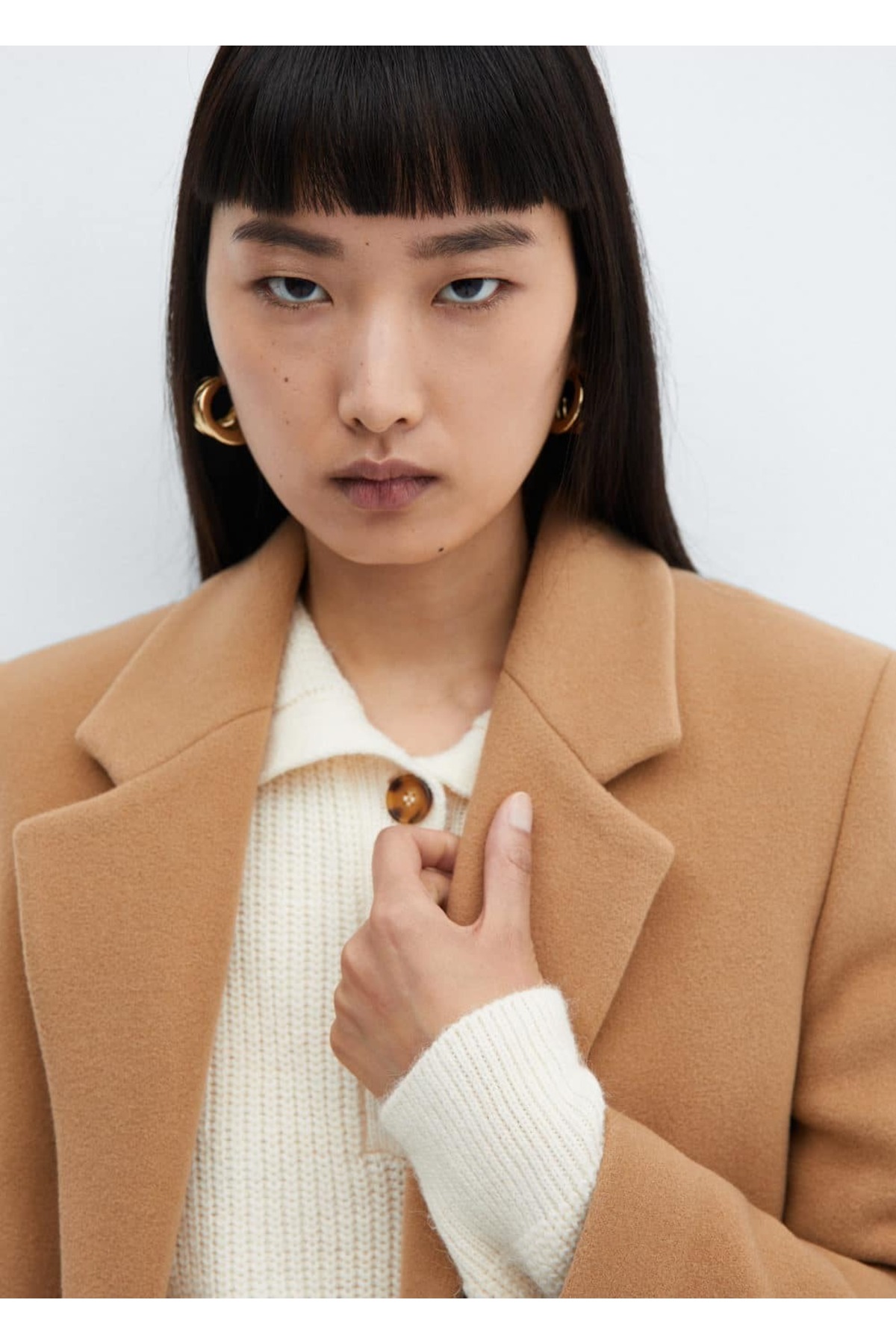 MANGO  Saf yün midi ceket - Görsel 5