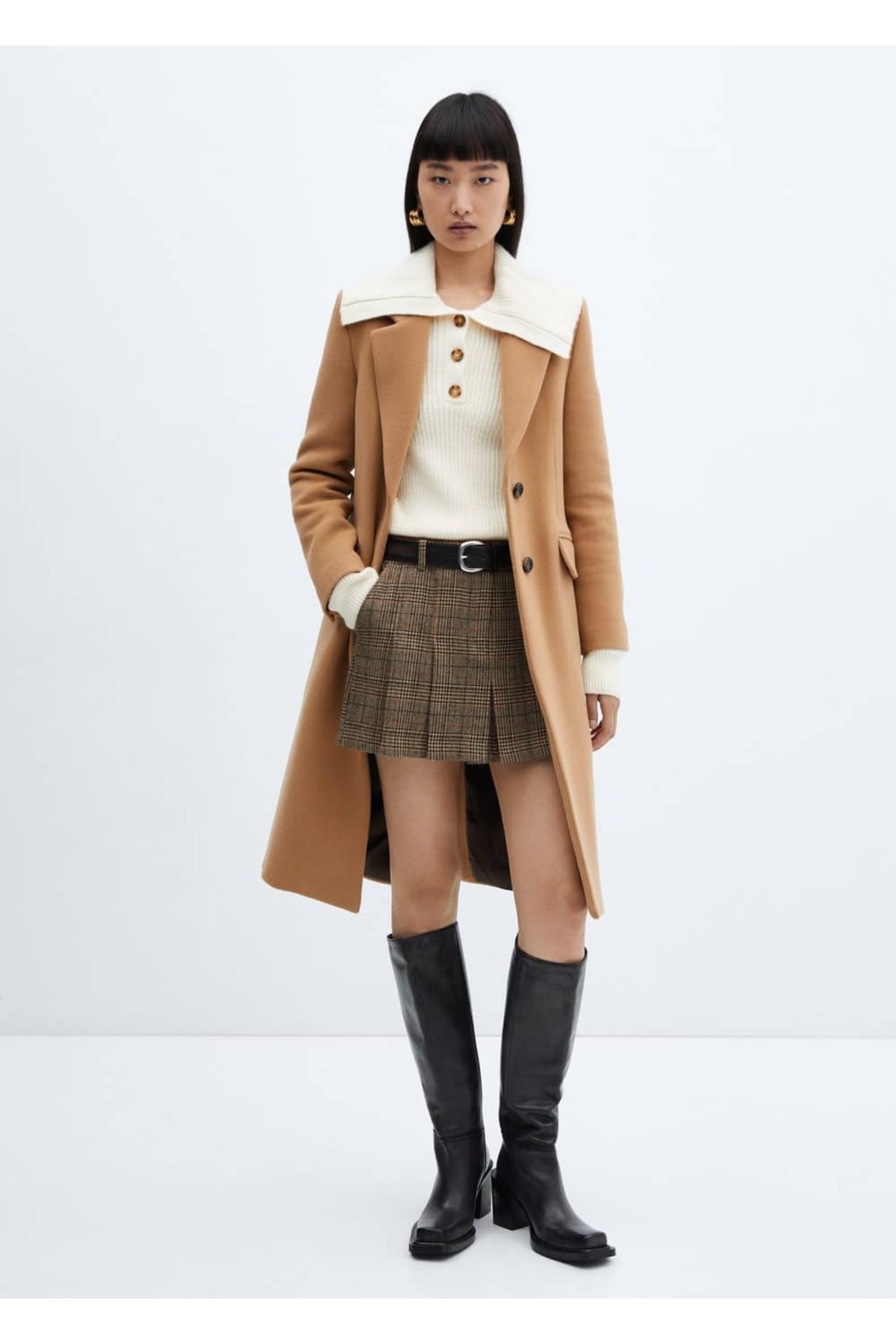 MANGO  Saf yün midi ceket - Görsel 2