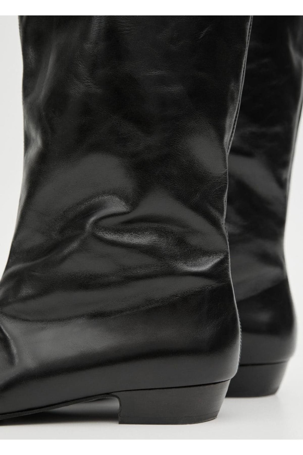 MANGO Woman-100% Leather High Boots 4