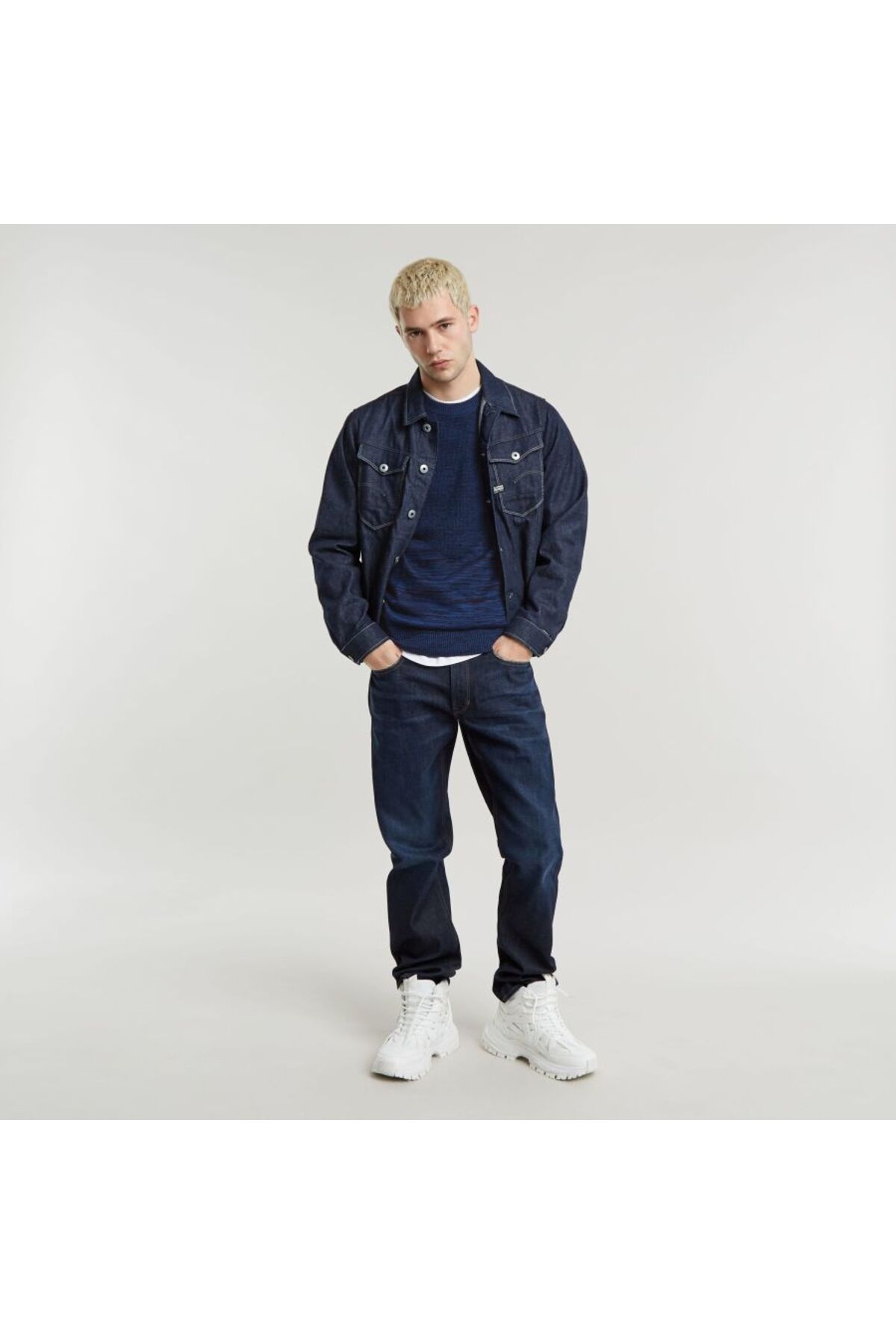 G-STAR RAW-Sveter - Tmavomodrá - Bežný strih 3