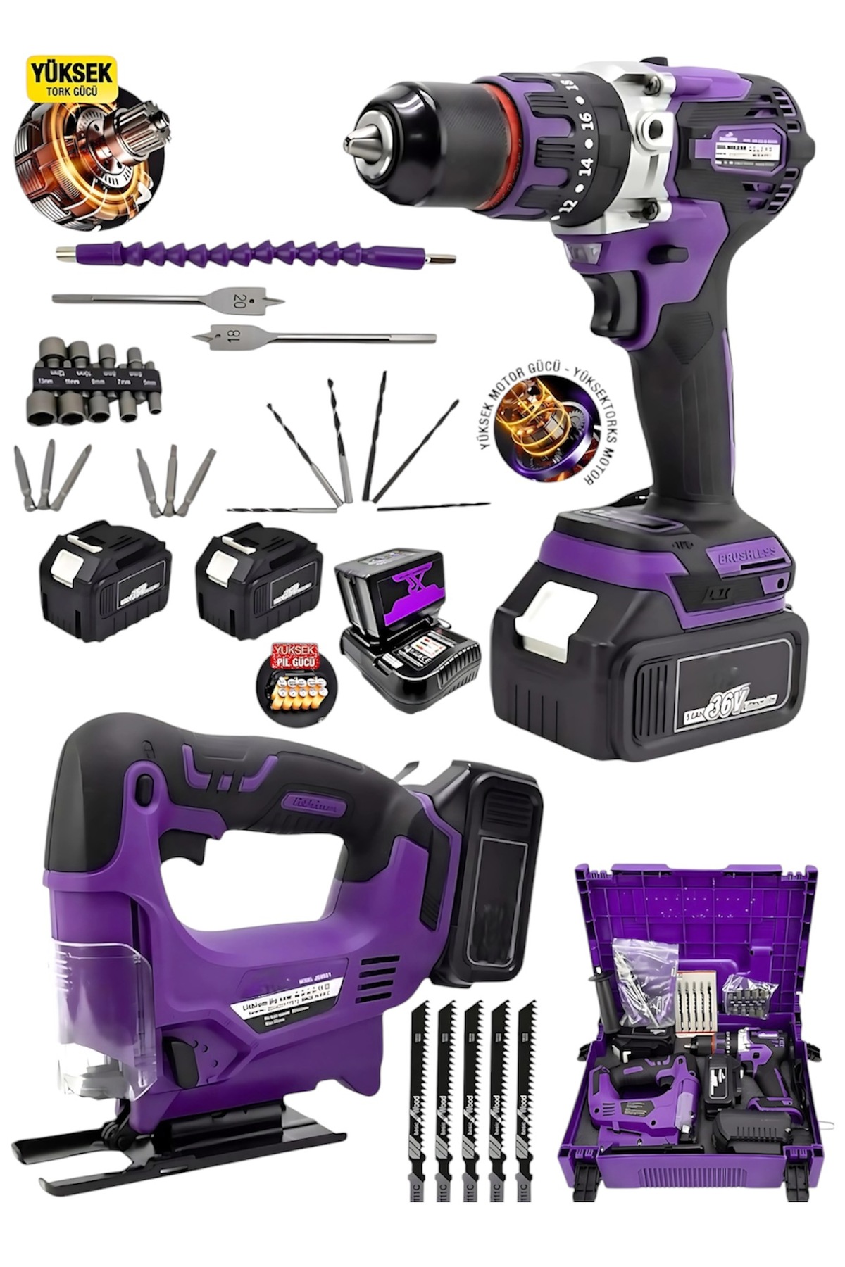 Germany Steel 980F ÇİFT AKÜLÜ VİDALAMA MATKAP 13 MM ÇELİK MANDREN