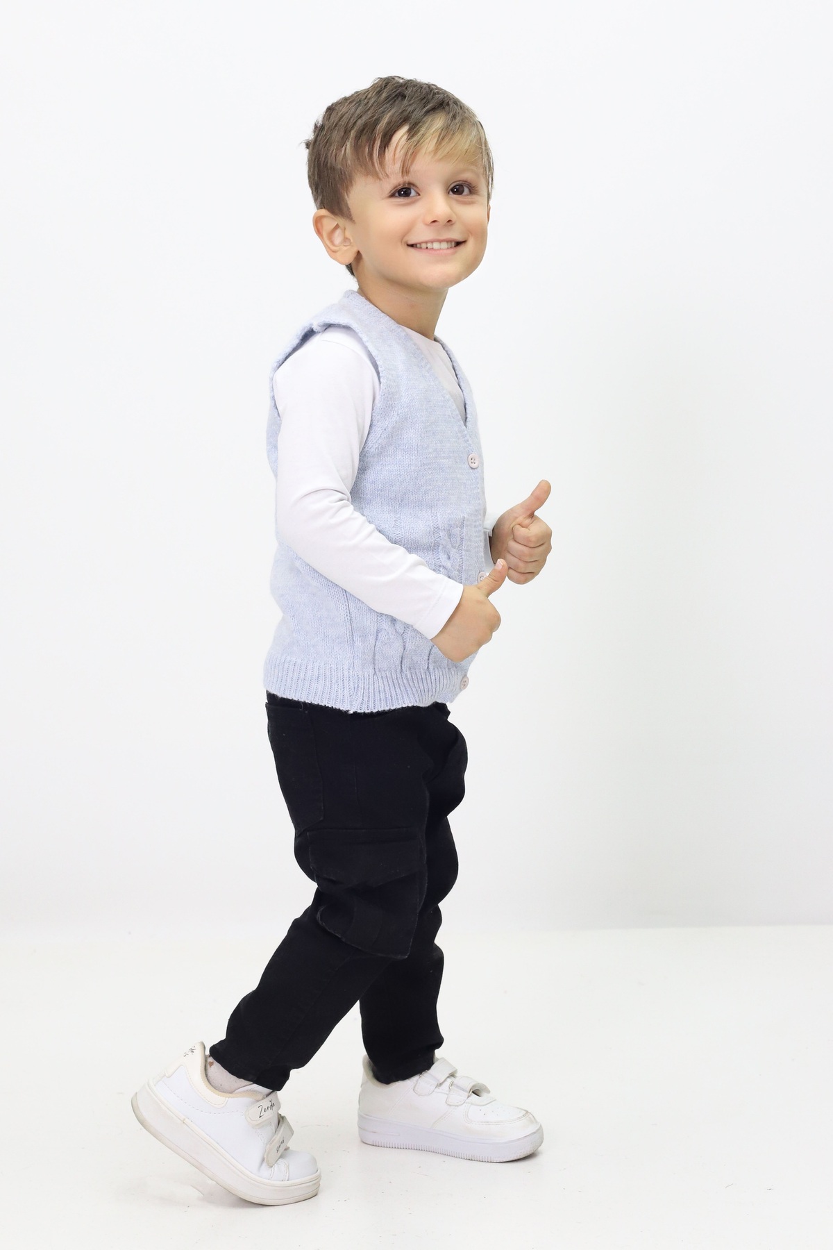 Cloudy Kids Erkek Bebek Nakışlı Triko Hırka&yelek fotoğrafı 5 (önizleme)
