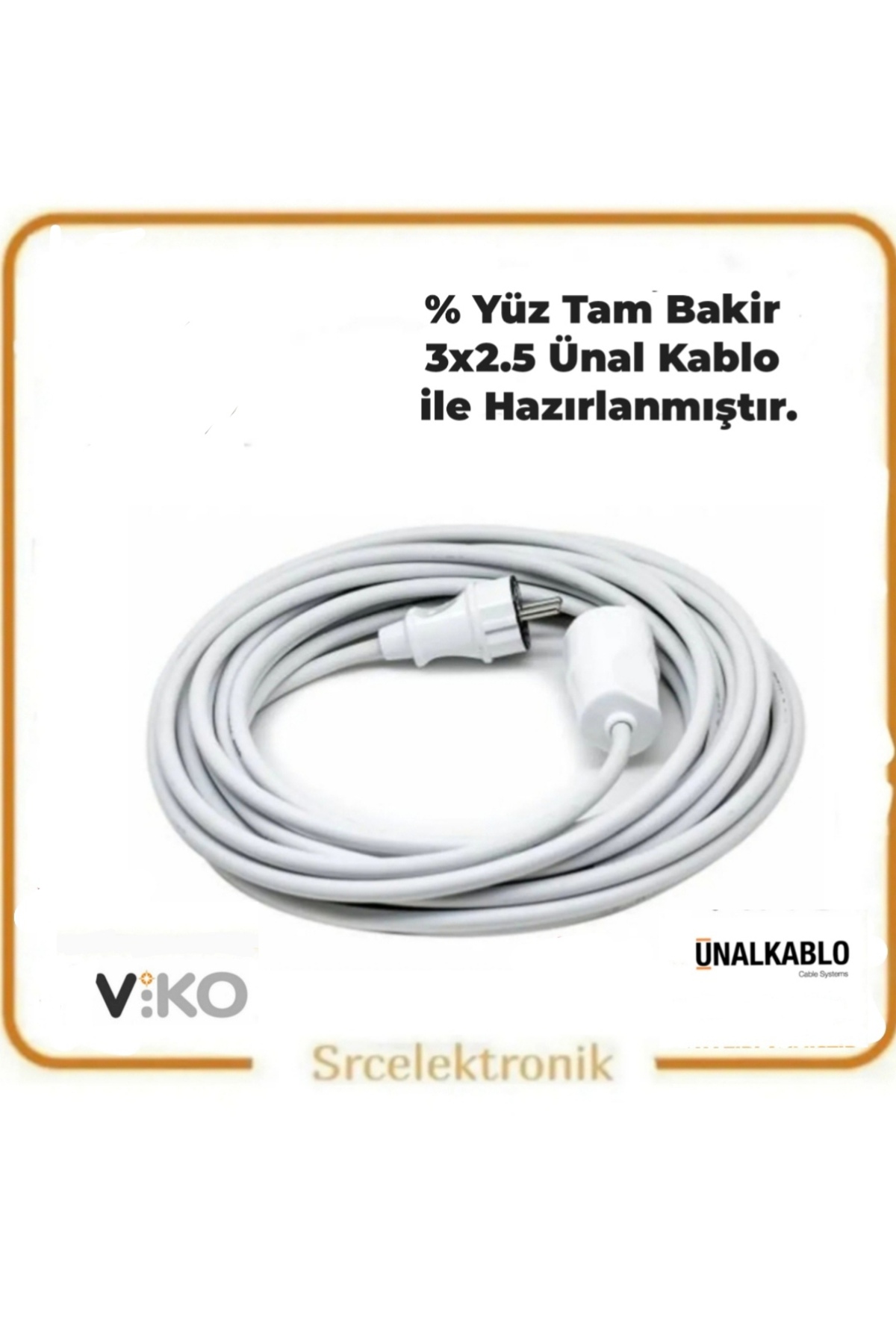 SINGLE 3 METER 3x2.5 UNAL CABLE MOBILE Grounded Extension ( 3x2.5 Unal CABLE FULL COPPER) TTR CABLE