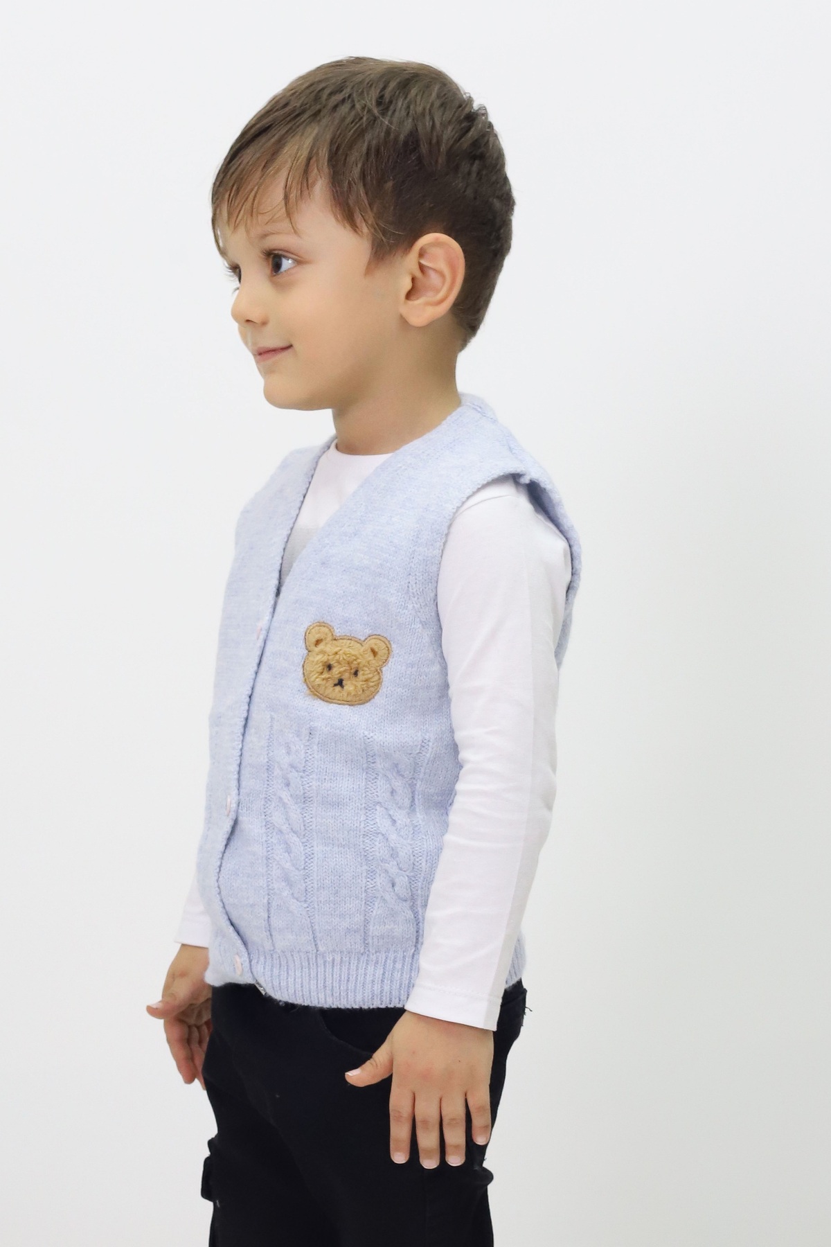 Cloudy Kids Erkek Bebek Nakışlı Triko Hırka&yelek fotoğrafı 6 (önizleme)