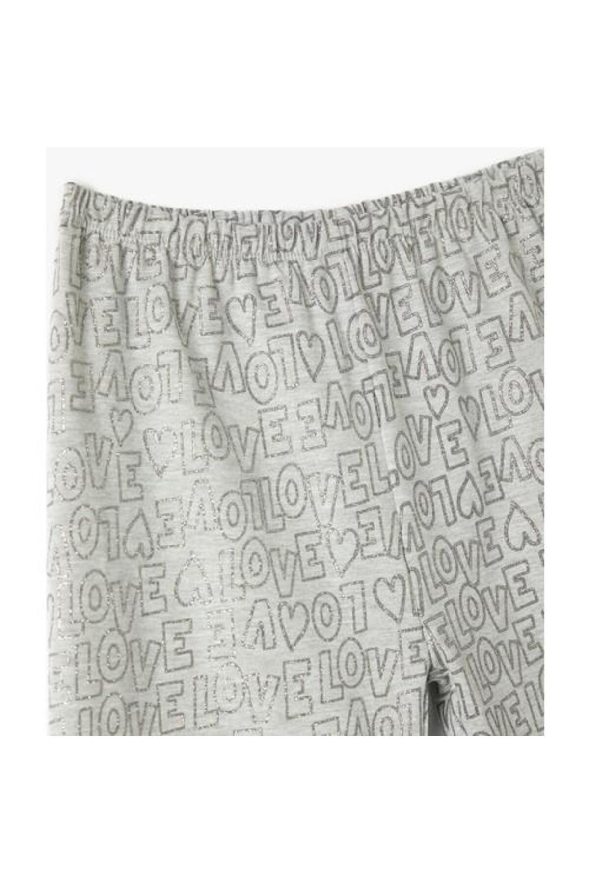 Koton-Short Tights with Print Detail and Elastic Waist 3