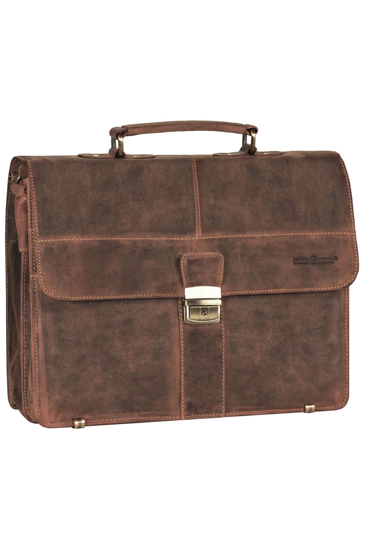 Greenburry-Vintage Aktentasche Leder 38 cm mit 2 Hauptfächern 1