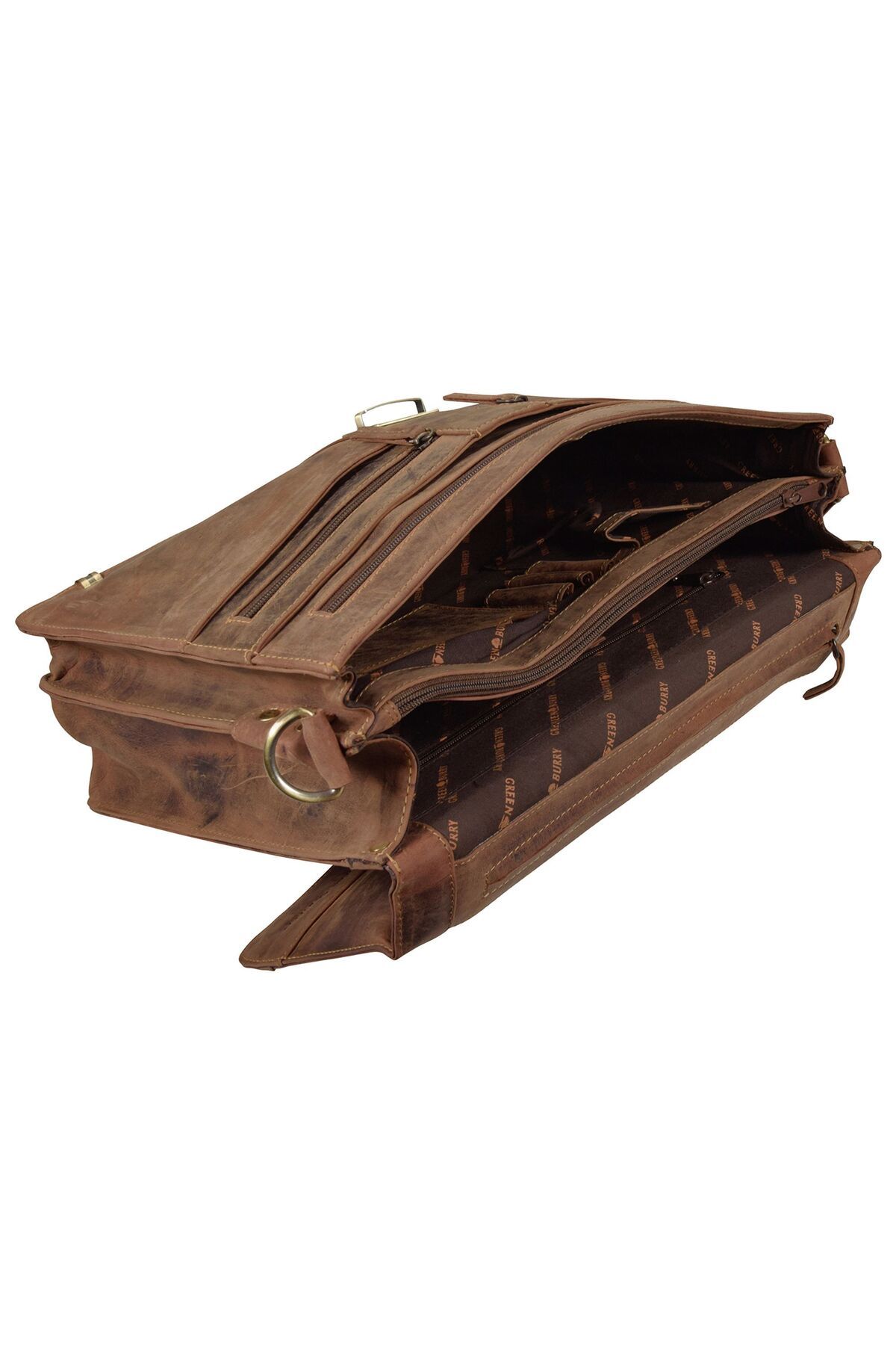 Greenburry-Vintage Aktentasche Leder 38 cm mit 2 Hauptfächern 4