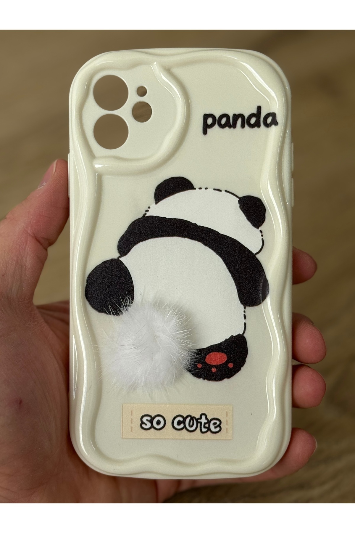 apple iphone 11 couverture de silicone à la peau de panda