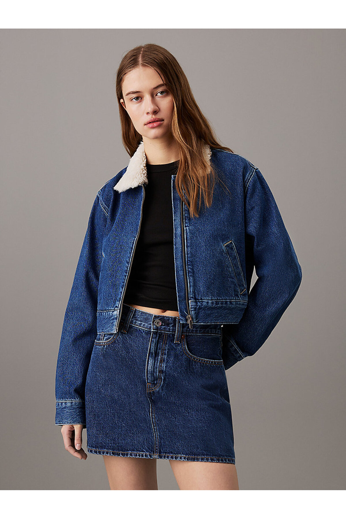 Denım Zıp Jacket Sherpa