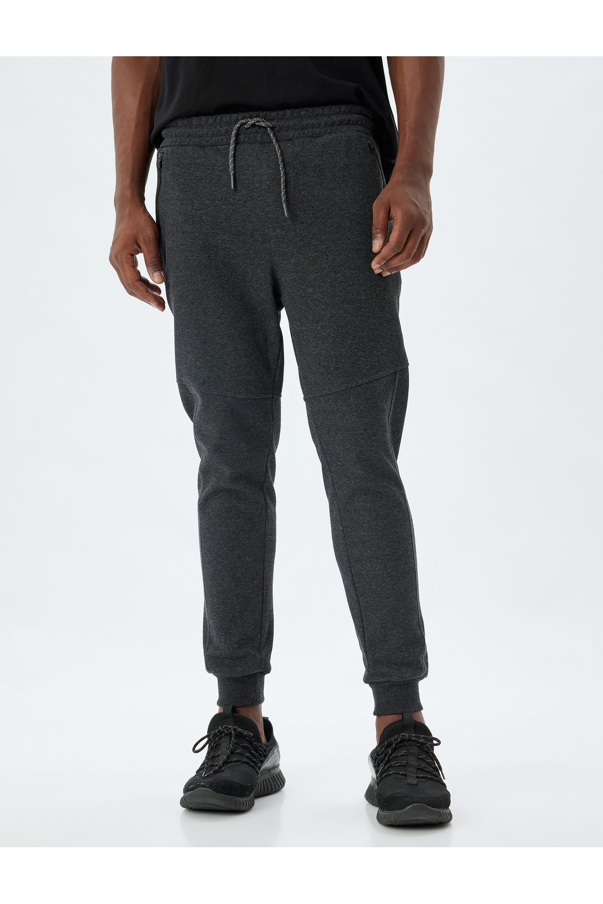 Koton-Αθλητική φούτερ από βαμβακερό μείγμα - Jogger Waist, τσέπες με λεπτομέρεια ραφής με κορδόνια 3