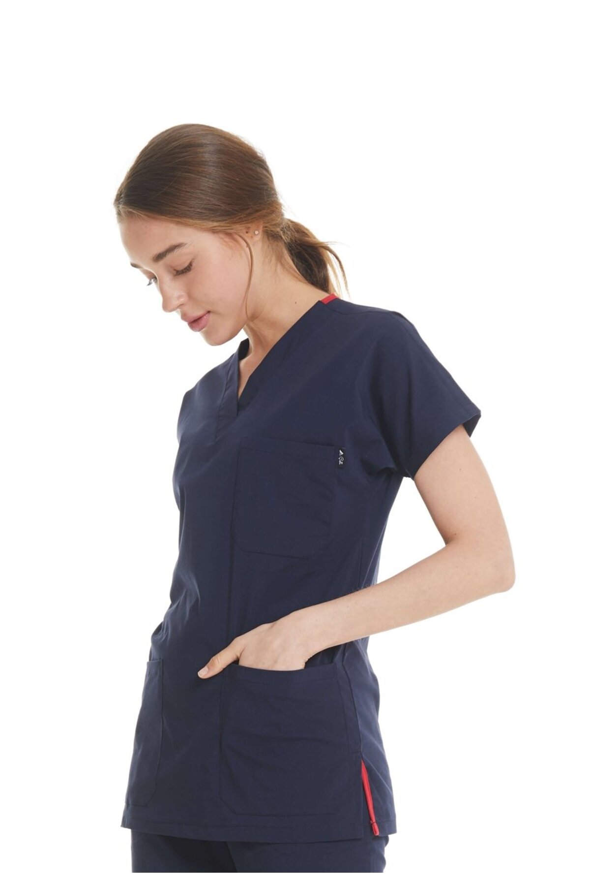 UltraLycra Spaniard - Lycra Doctor Nurse Scrubs Single Upper Surgical Jersey (FEMALE), Navy