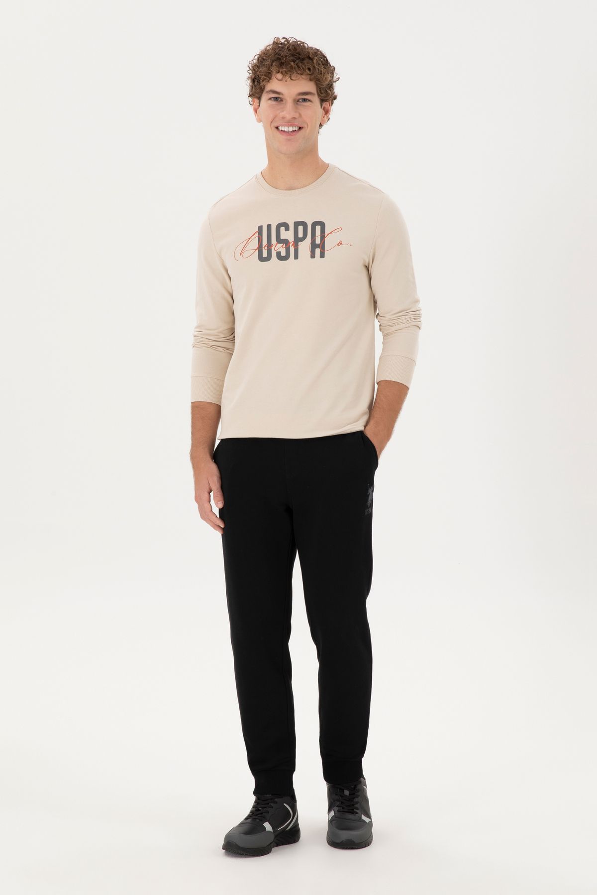 شلوار گرمکن مشکی مردانه لباس های سیاه شش U.S. Polo Assn.