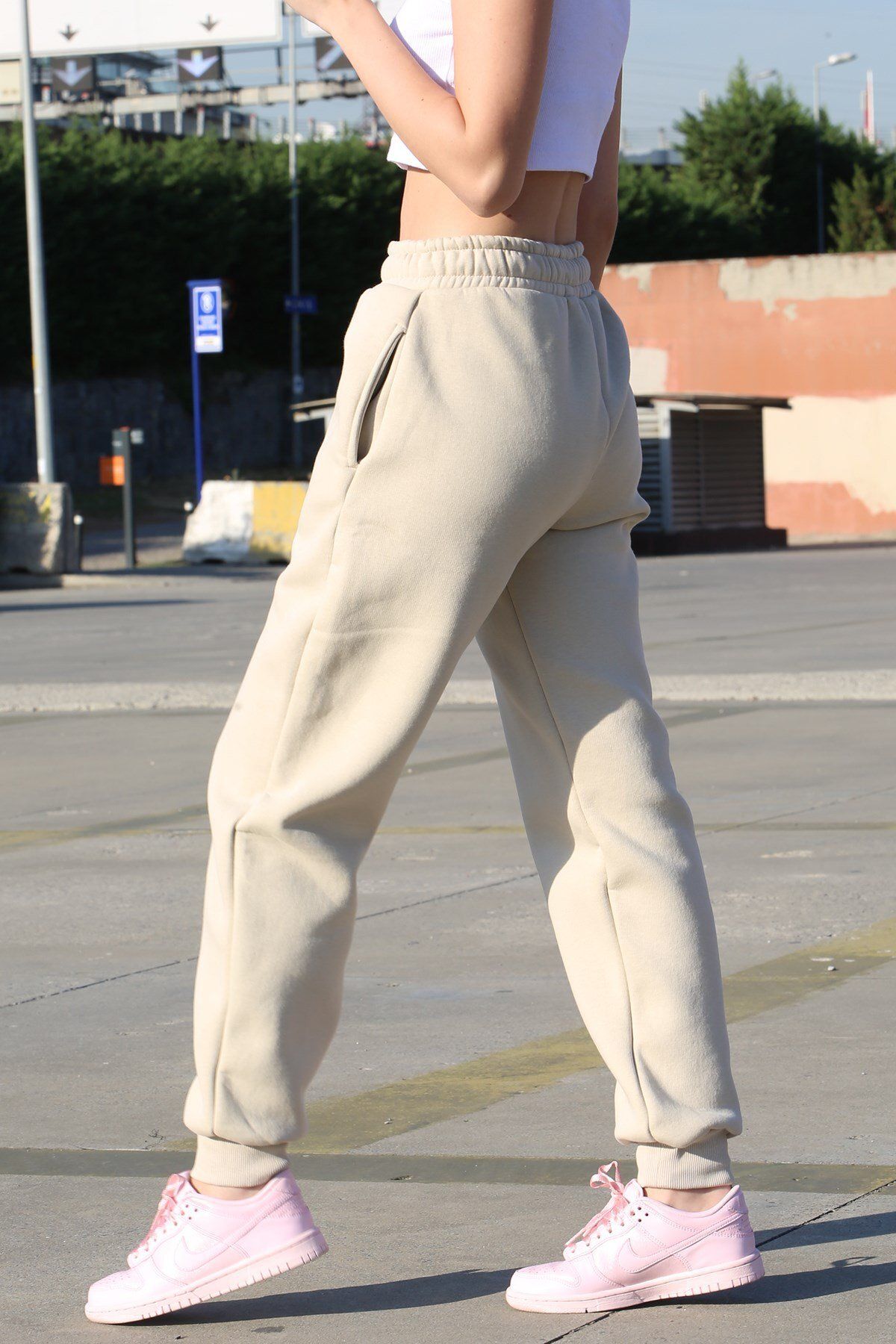 Madmext-Sweatpants - Beige - Relaxed 2