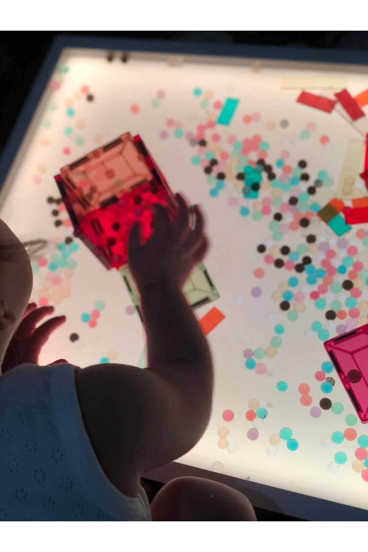 BİLMİŞ ÇOCUK Waldorf Montessori Işıklı Etkinlik Ve Oyun Masası (AYAKLI) 16 Renk Ahşap Light Table (45X65) fotoğrafı 6 (önizleme)