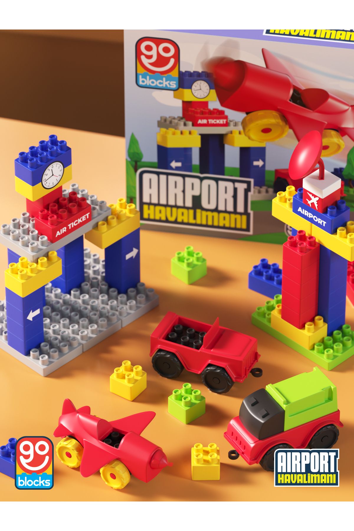 Go Toys-Go Blocks Airport 100 Pieces Building Block Set Building Toys Mega Block 3