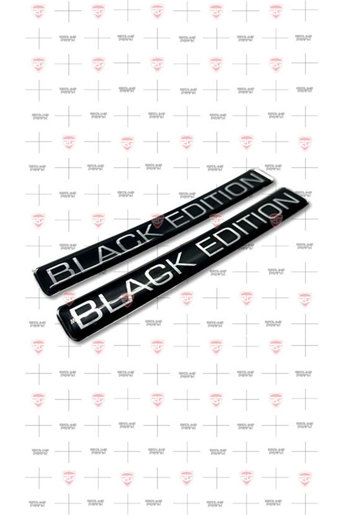 Redline Grafik Black Edition Gümüş Siyah 3d Logo Sticker 2 Adet