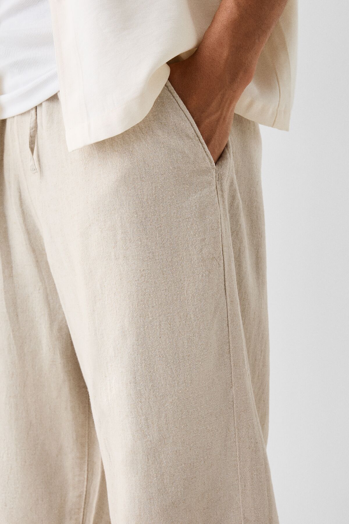 Bershka-Wide-leg joggers with linen 6