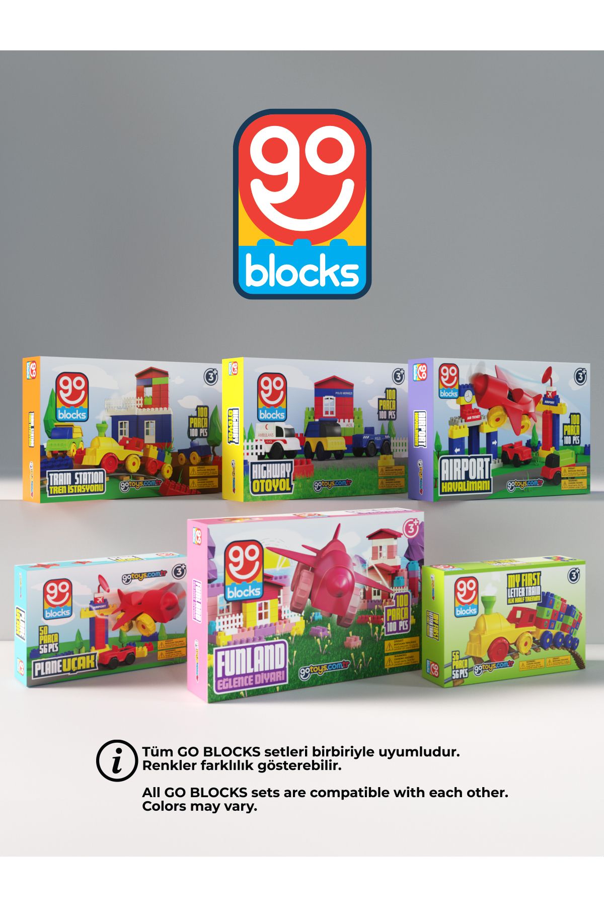 Go Toys-Go Blocks Plane - 56 Piece Mega Block Building Toy Set 4