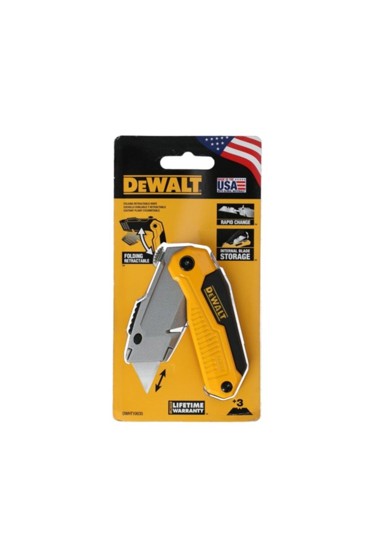 Dewalt-Folding Retractable Utility Knife with Blades 2