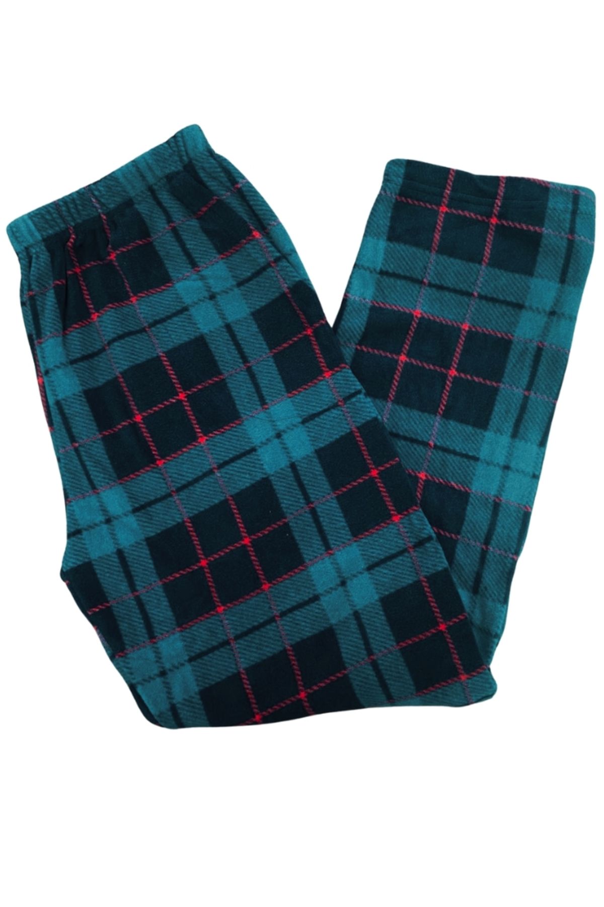 m marlo-Plaid Unisex Fleece Pajama Bottoms Winter Elastic Waist Single Bottom 3