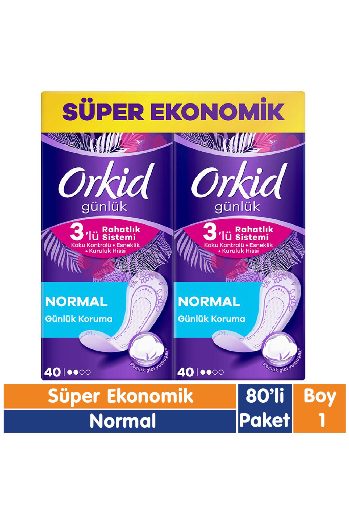 Orkid Günlük Koruma Ped Normal Süper Ekonomik Paket 80 Adet