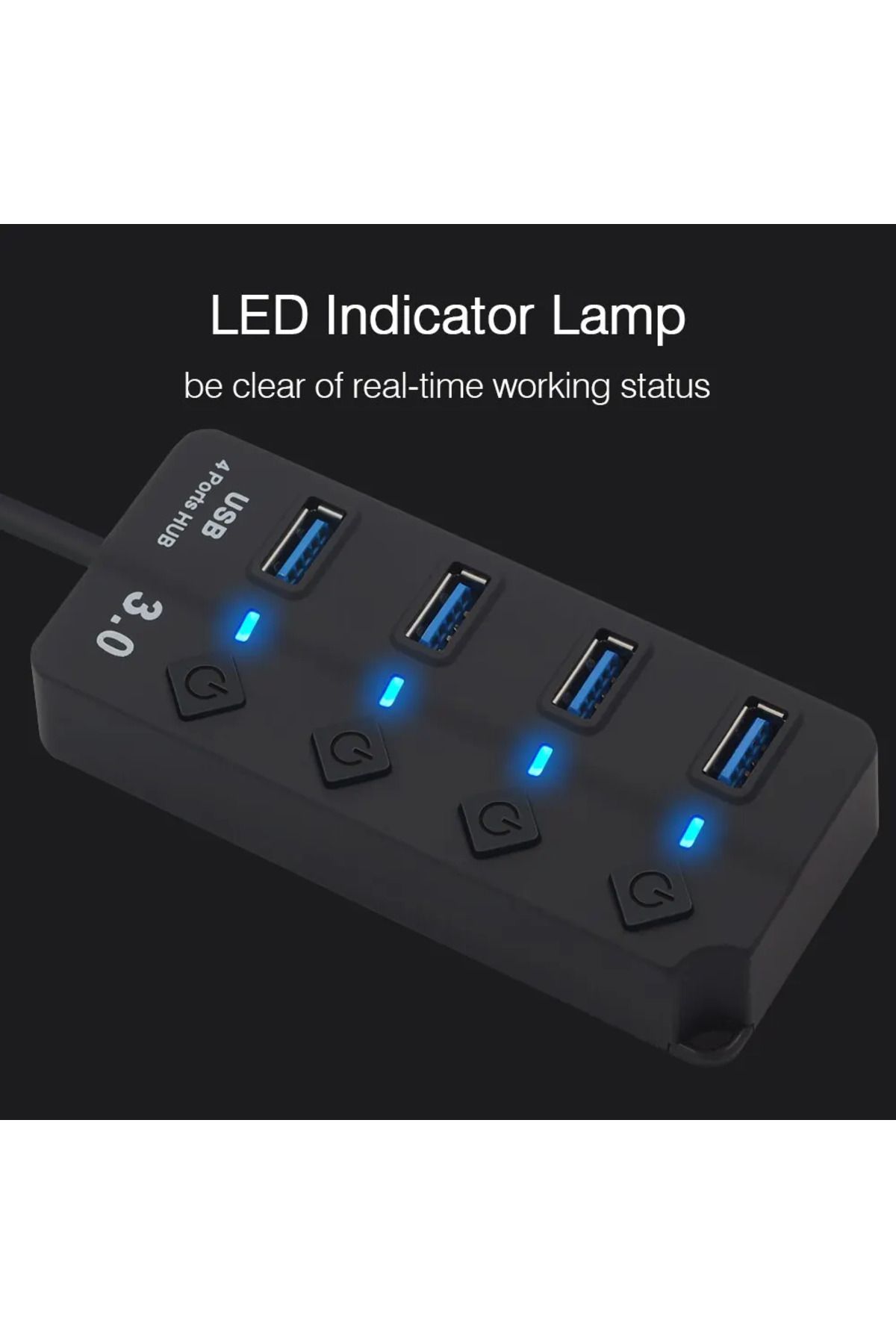 Choice-موزع USB 3.0، موزع USB 2.0، محول USB 4 في 1، متعدد المنافذ، مفتاح طاقة مستقل، موسع 30 سم... 5