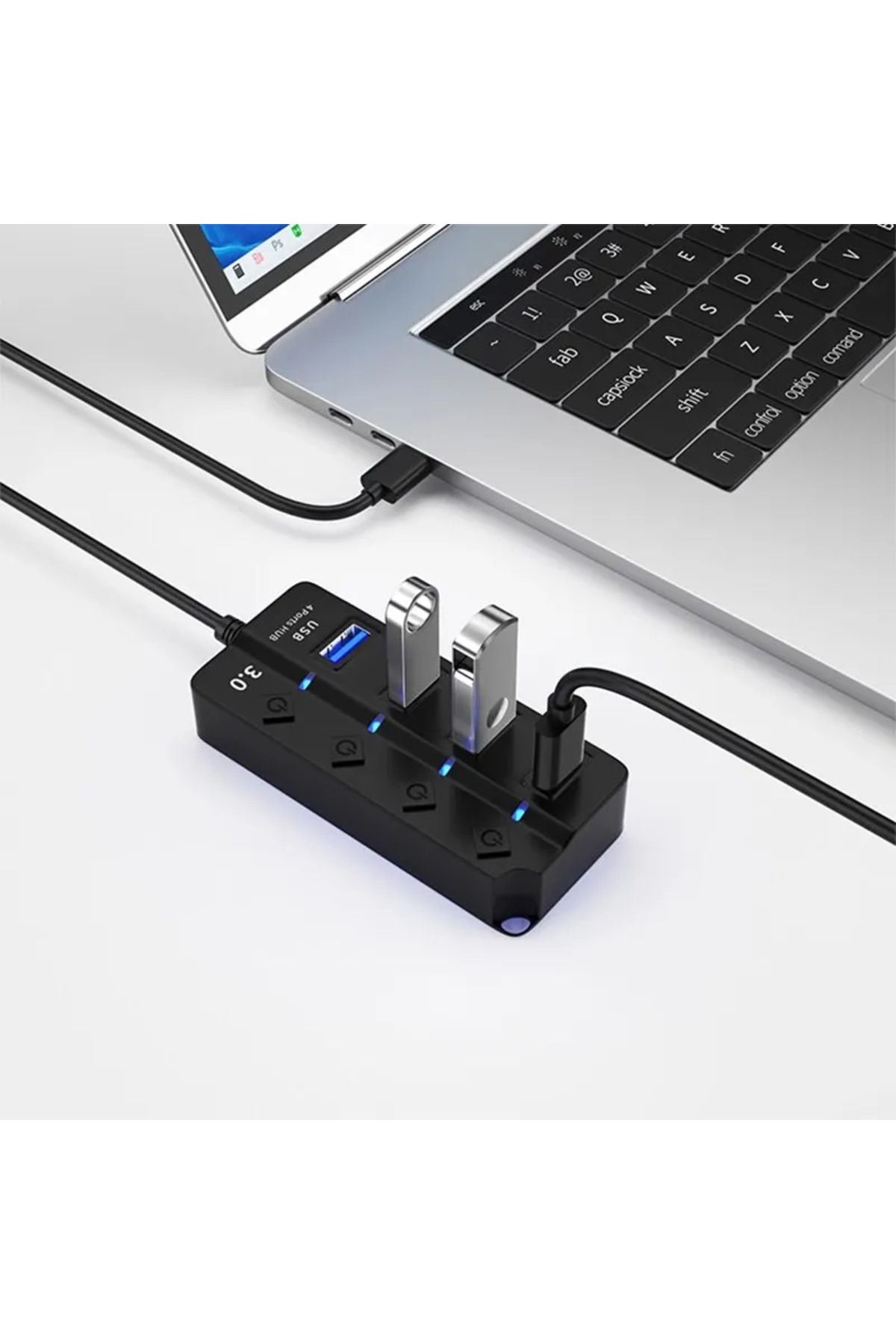 Choice-موزع USB 3.0، موزع USB 2.0، محول USB 4 في 1، متعدد المنافذ، مفتاح طاقة مستقل، موسع 30 سم... 6