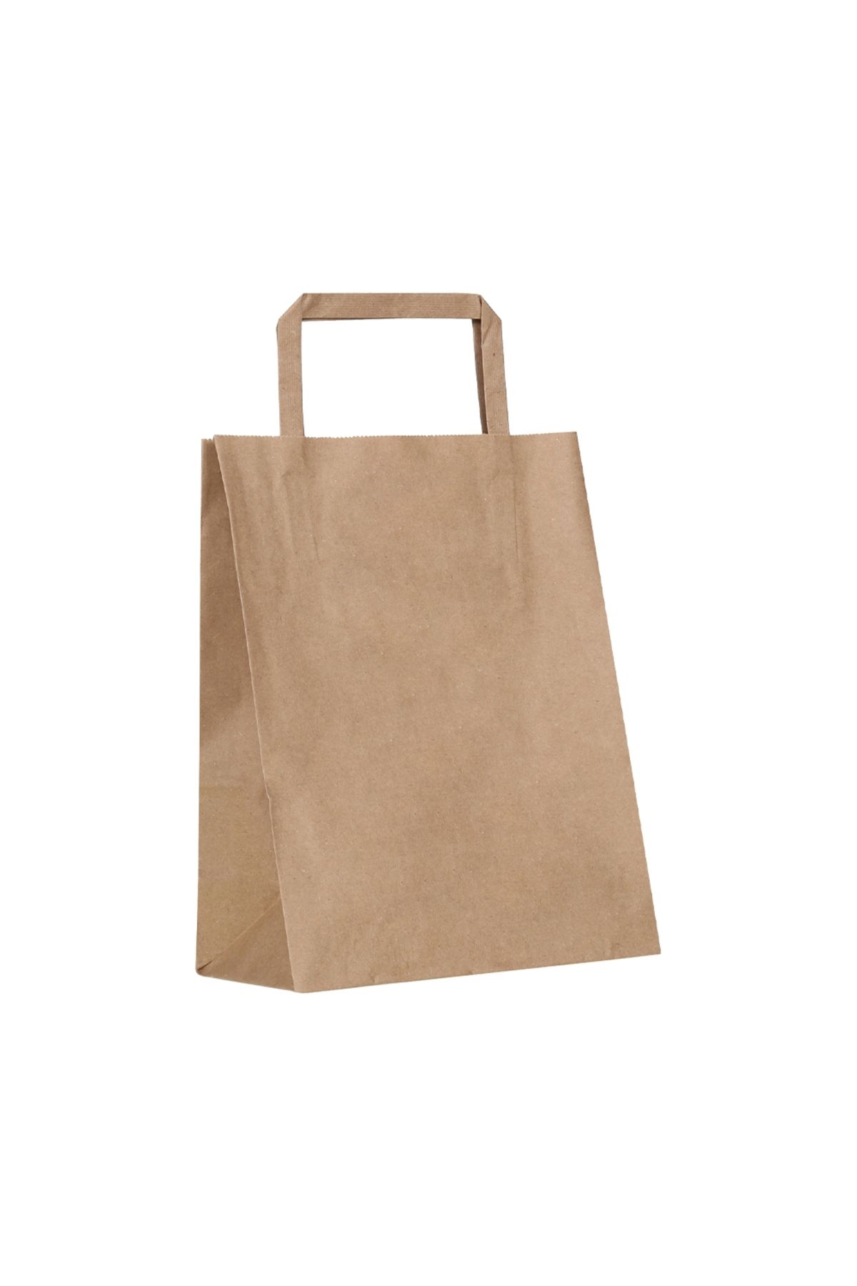 Morpack-Flat Handle Kraft Bag - Kraft Bag 100 Pieces, 22 Cm X 27 Cm X 10 Cm 1