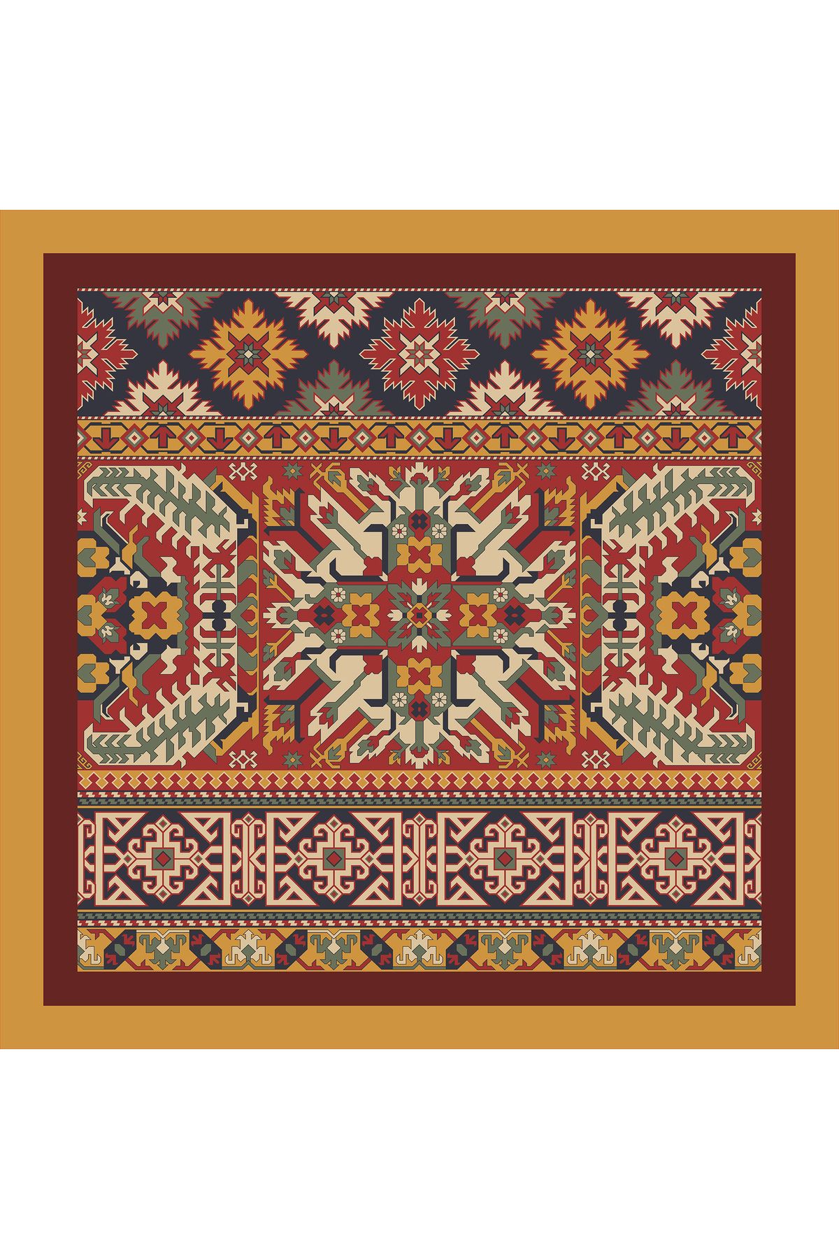 Modabutik-70X70 Ethnic Patterned Scarf Bandana - Dg2383_22 3