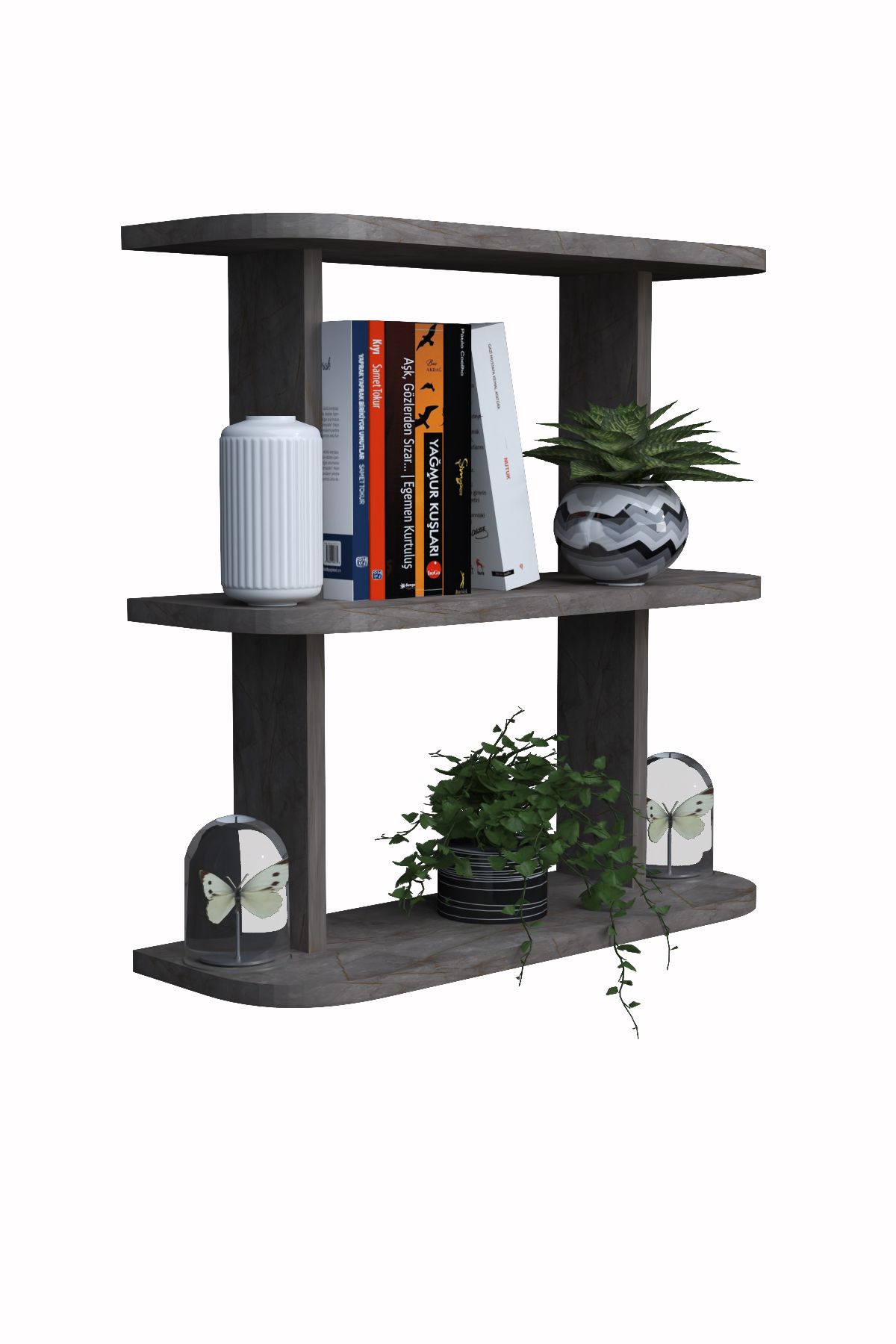 moka park avm-2-Shelf Wall Mounted Rectangular Multi-Purpose Wall Shelf 3