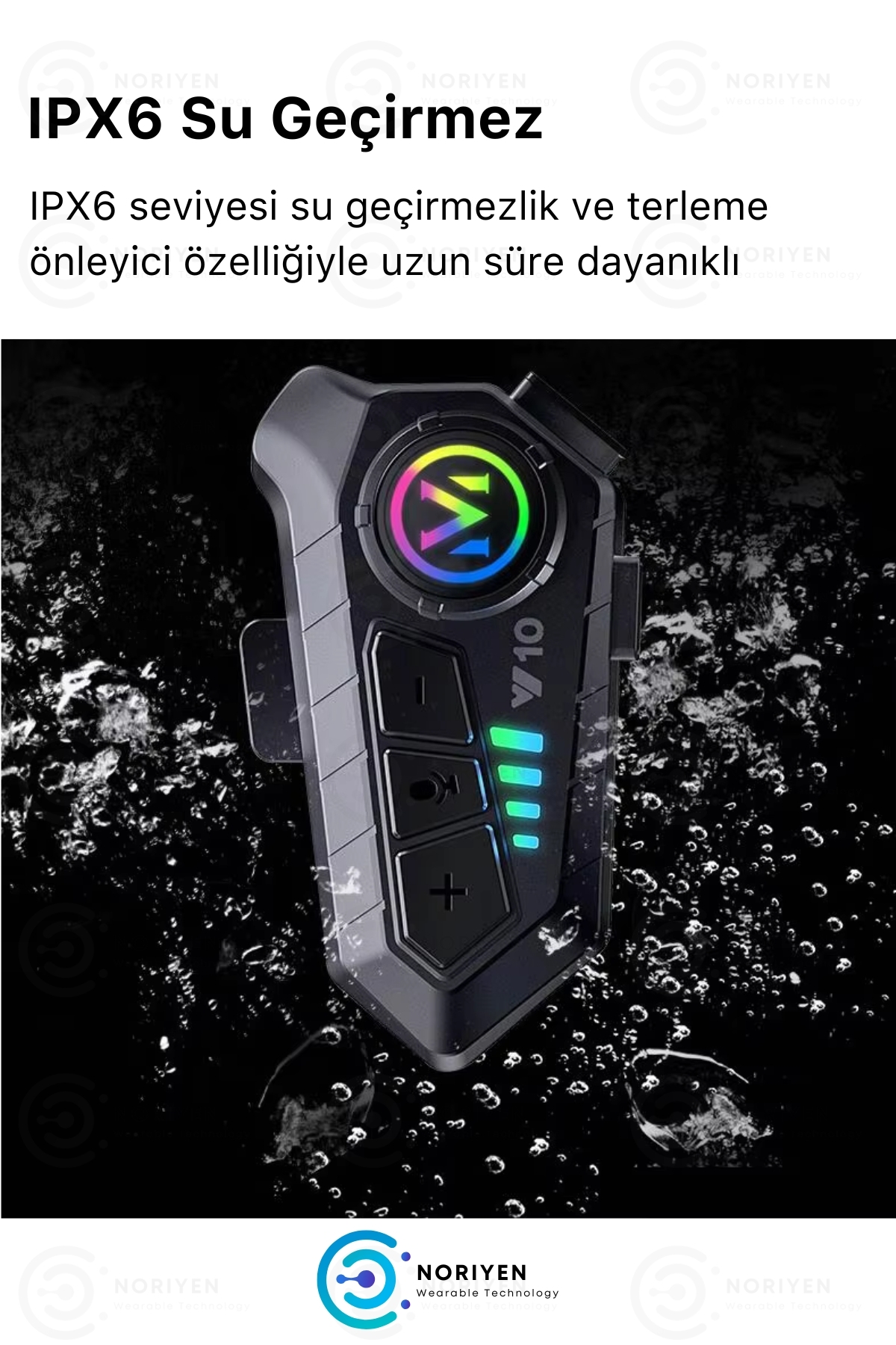Yeni Nesil Motosiklet Kask Interkom Mikrofonlu Gürültü Engelleyici Işıklı 5.3 Y10 Bluetooth Kulaklık