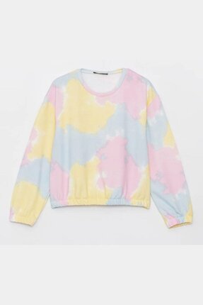 Chandraswear Kız Çocuk Sweatshirt Batik Desenli Sarı- Mila