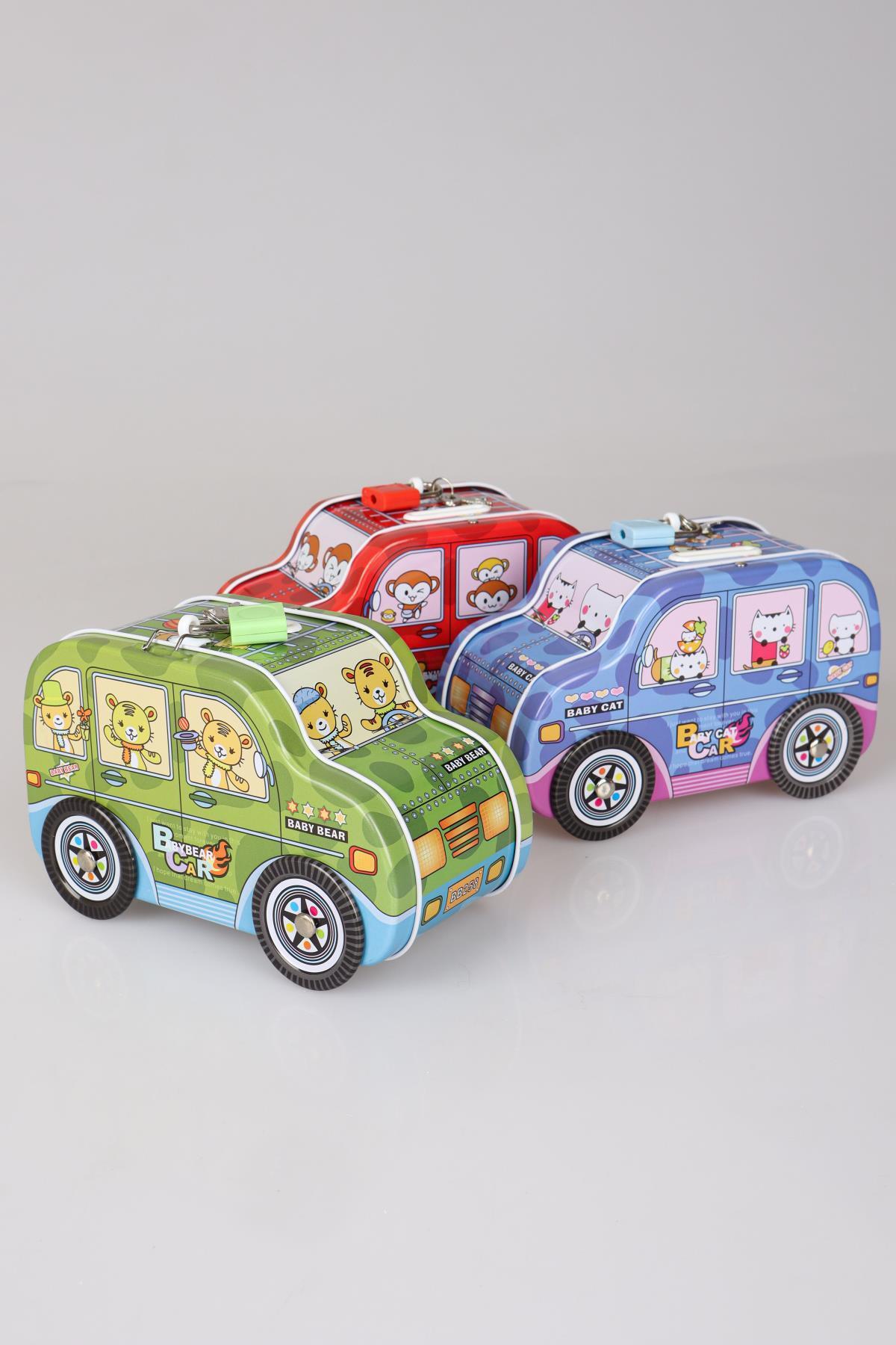 DEKOMUS İle Özel Tasarım Kilitli Kumbara "araba"