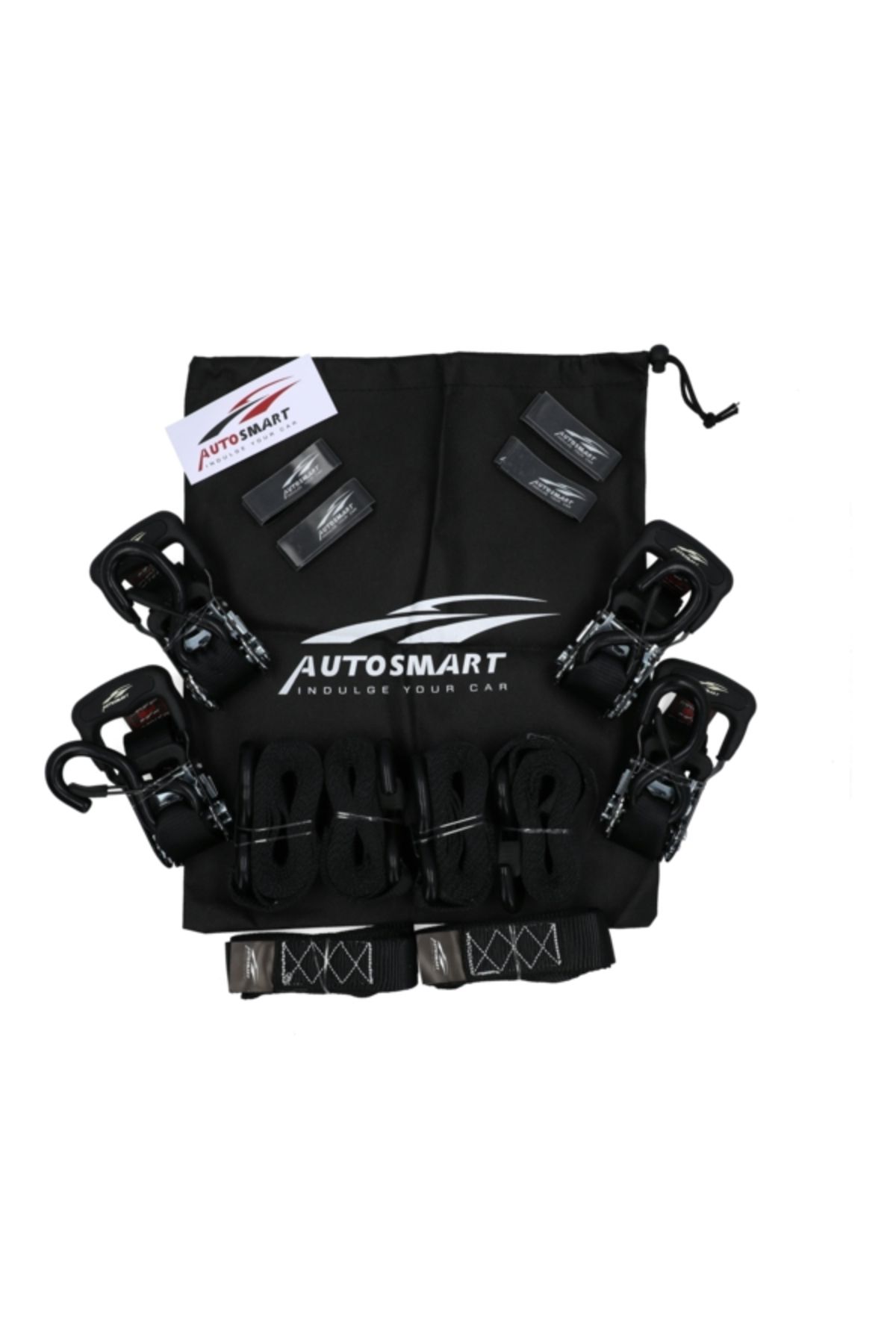 AUTOSMART-4-Piece Durable Soft Loop Ratchet Strap Set 1.5inch x 8ft 2