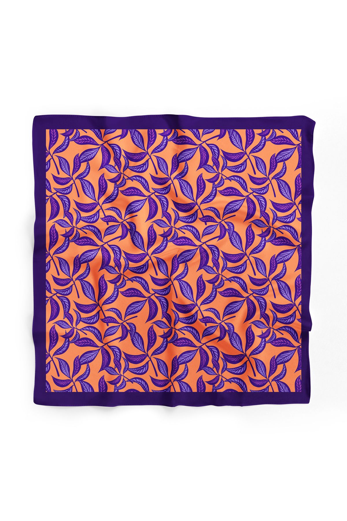 Modabutik-Dg0801_22 Model Leaf Patterned Bandana - 70X70 2