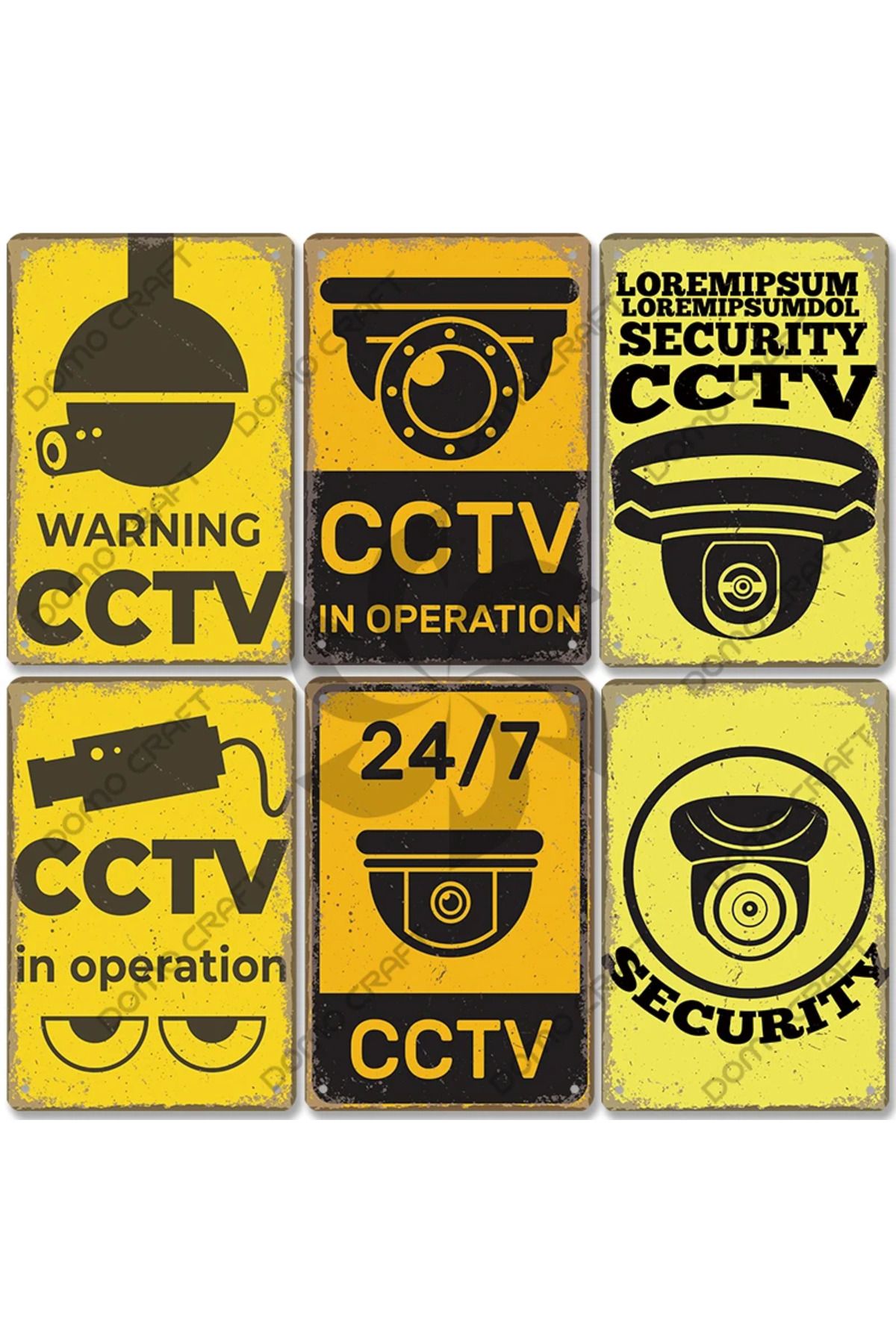 Choice-Retro CCTV Warning Poster Metal Plate 24 Hours Video Security Camera Metal Tin Signs Shop Bar Liv... 2