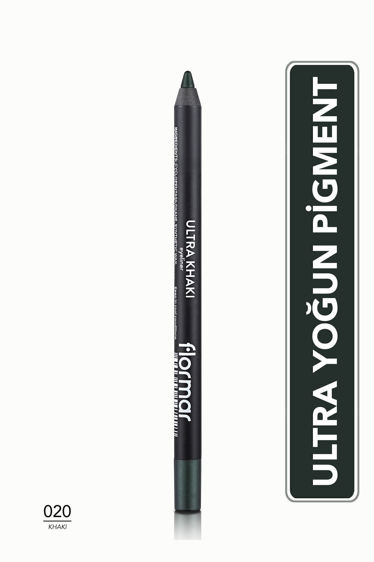 Flormar Doğal Ve Sade Bir Görünüm Haki Eyeliner -Ultra Eyeliner 020 Haki