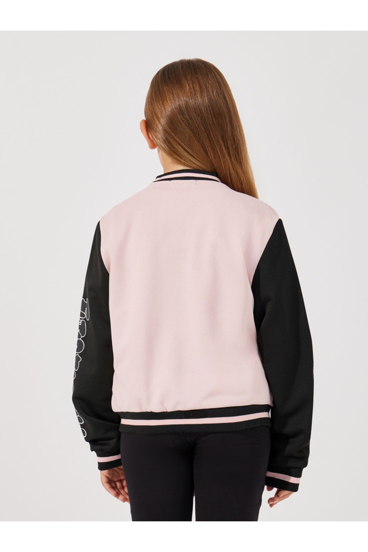 Styli-Constrast Printed Sleeve Patch Front Jacket 6