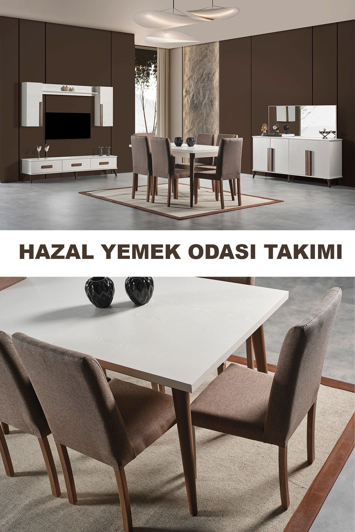 Breda Home Concept Hazal Duvar Üniteli Yemek Odası Takımı